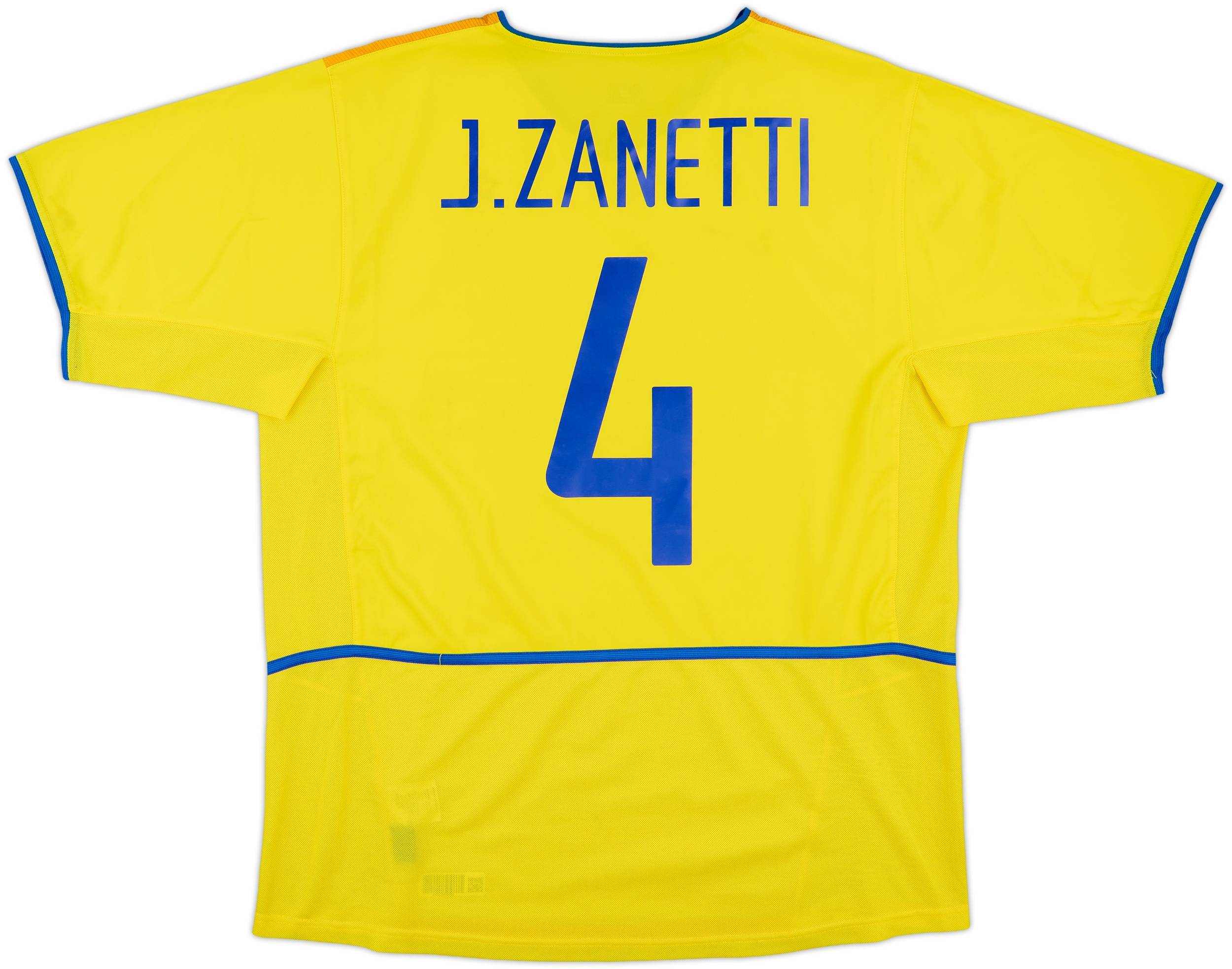 インテル・ミラノ2002-03サネッティ/J. ZANETTI 【4番】 2002-03 Inter Milan Third Shirt J.Zanetti #4 - 7/10 - (L)