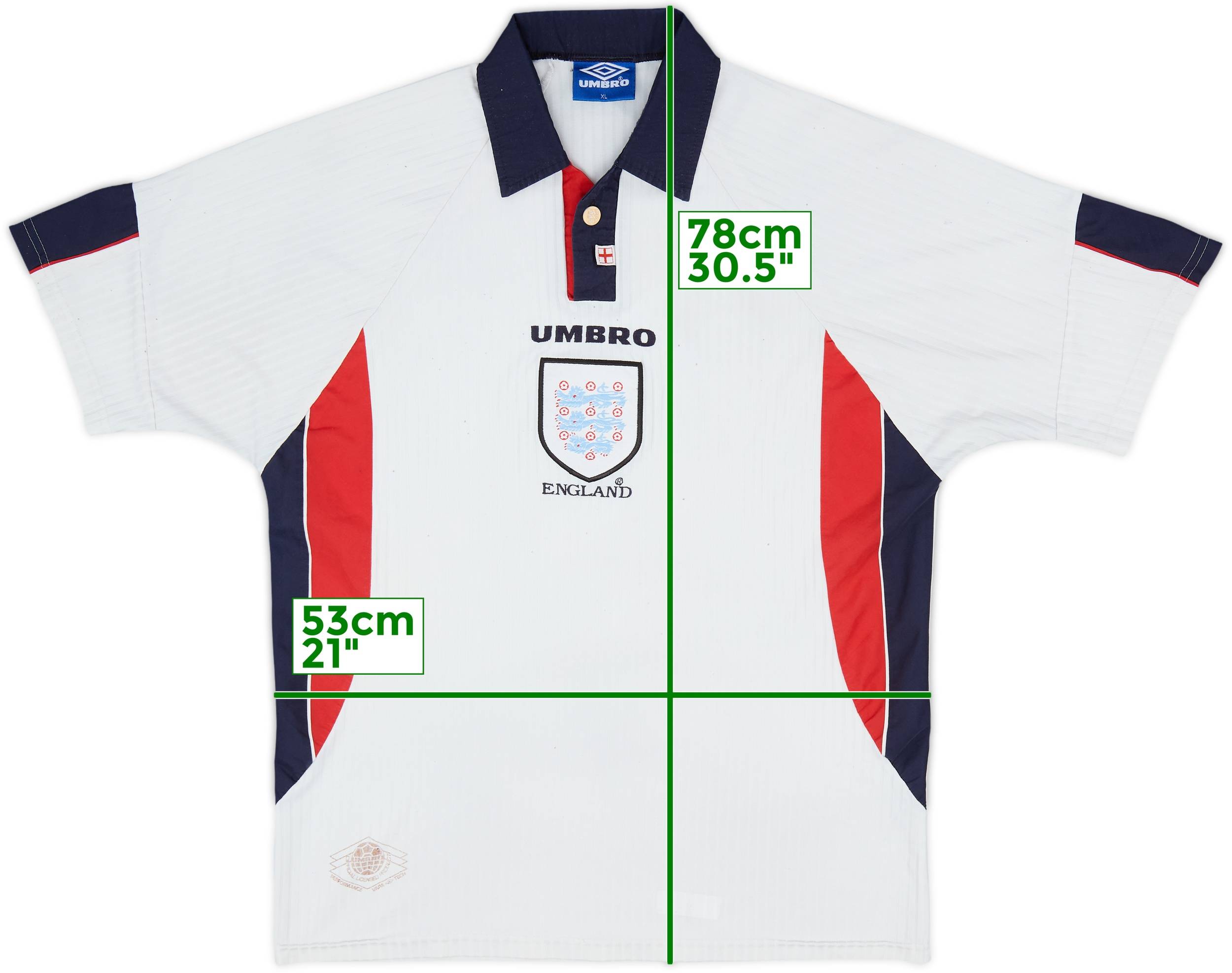 1997-99 England Home Shirt - 5/10 - (XL)