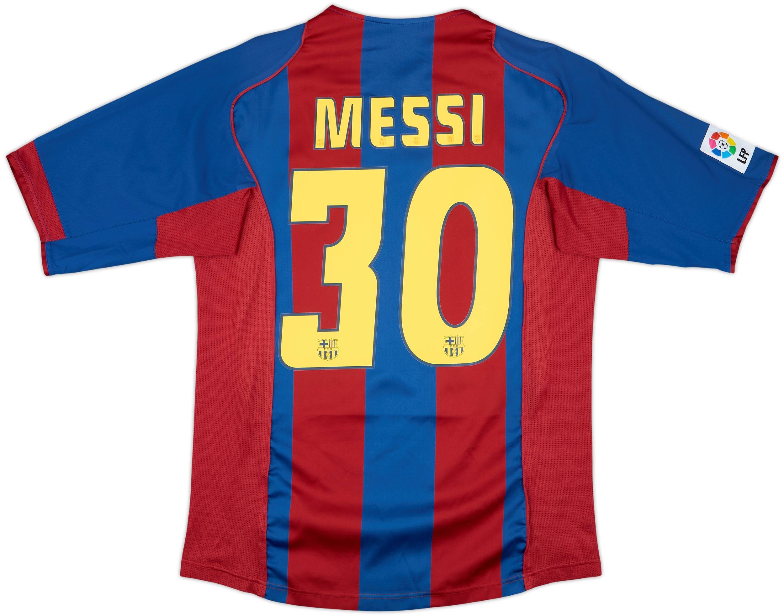 05-06 バルセロナ MESSI メッシ 30番 半袖 シャツ 2004-05 Barcelona Home Shirt Messi #30 - 9/10 - (M)