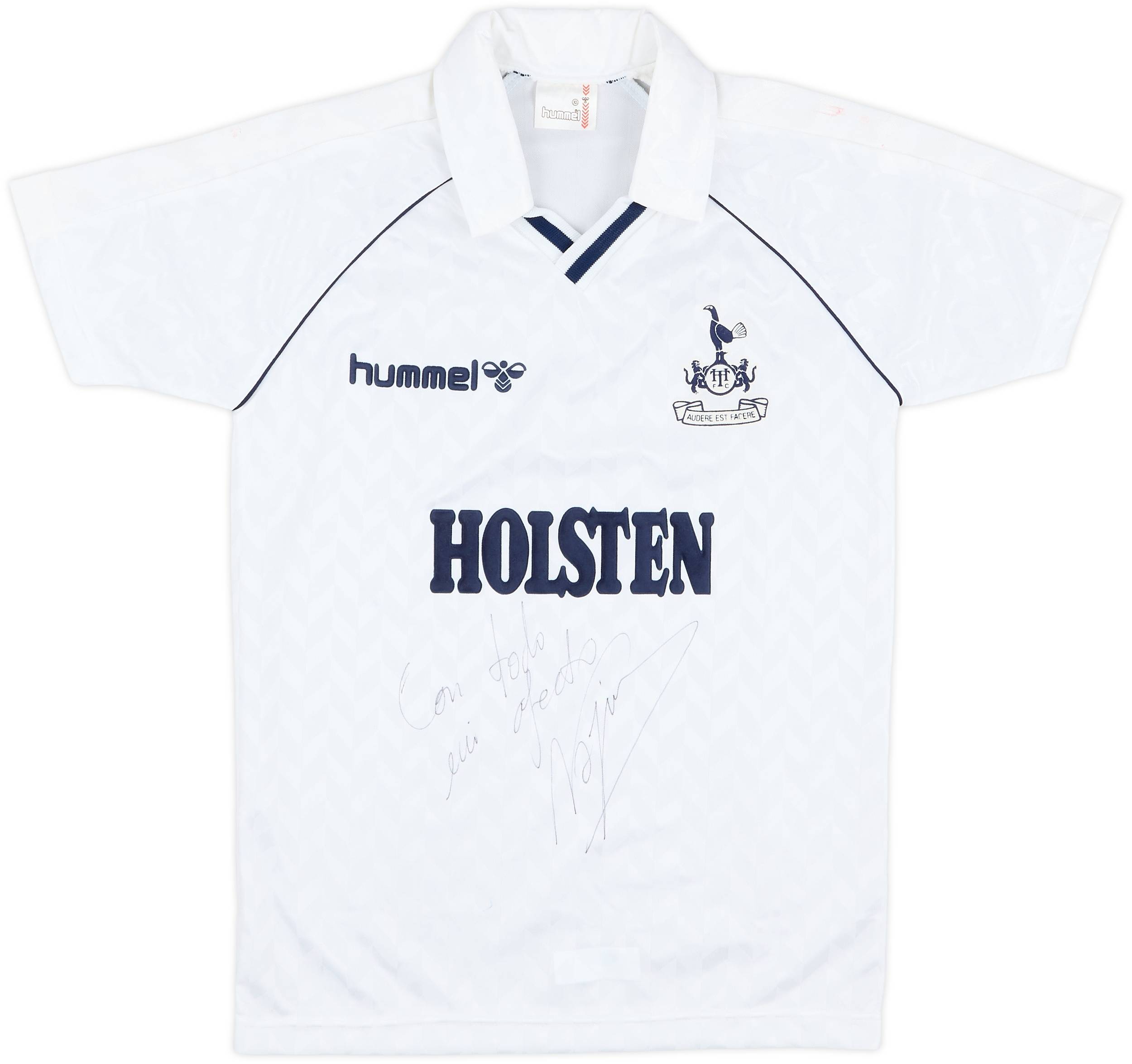 1987-89 Tottenham Signed Home Shirt - 8/10 - (XS)