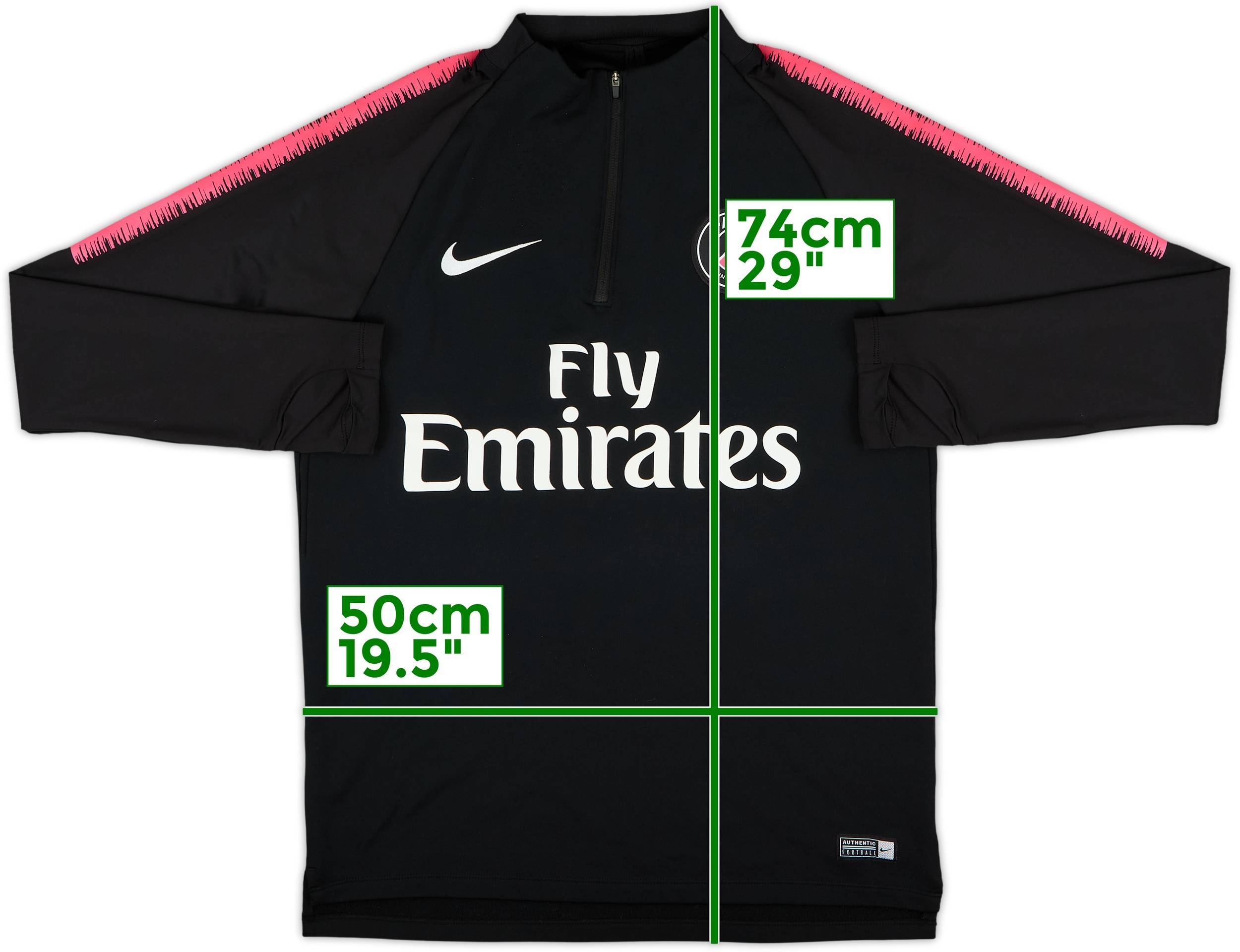 2018-19 Paris Saint-Germain Nike 1/4 Zip Sweat Top - 9/10 - (M)