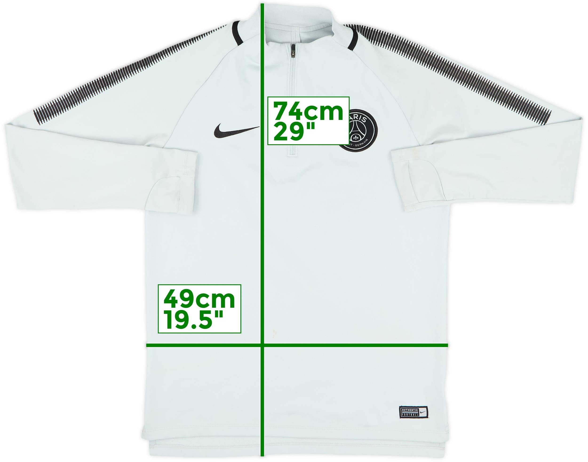 2017-18 Paris Saint-Germain Nike 1/4 Zip Sweat Top - 9/10 - (M)