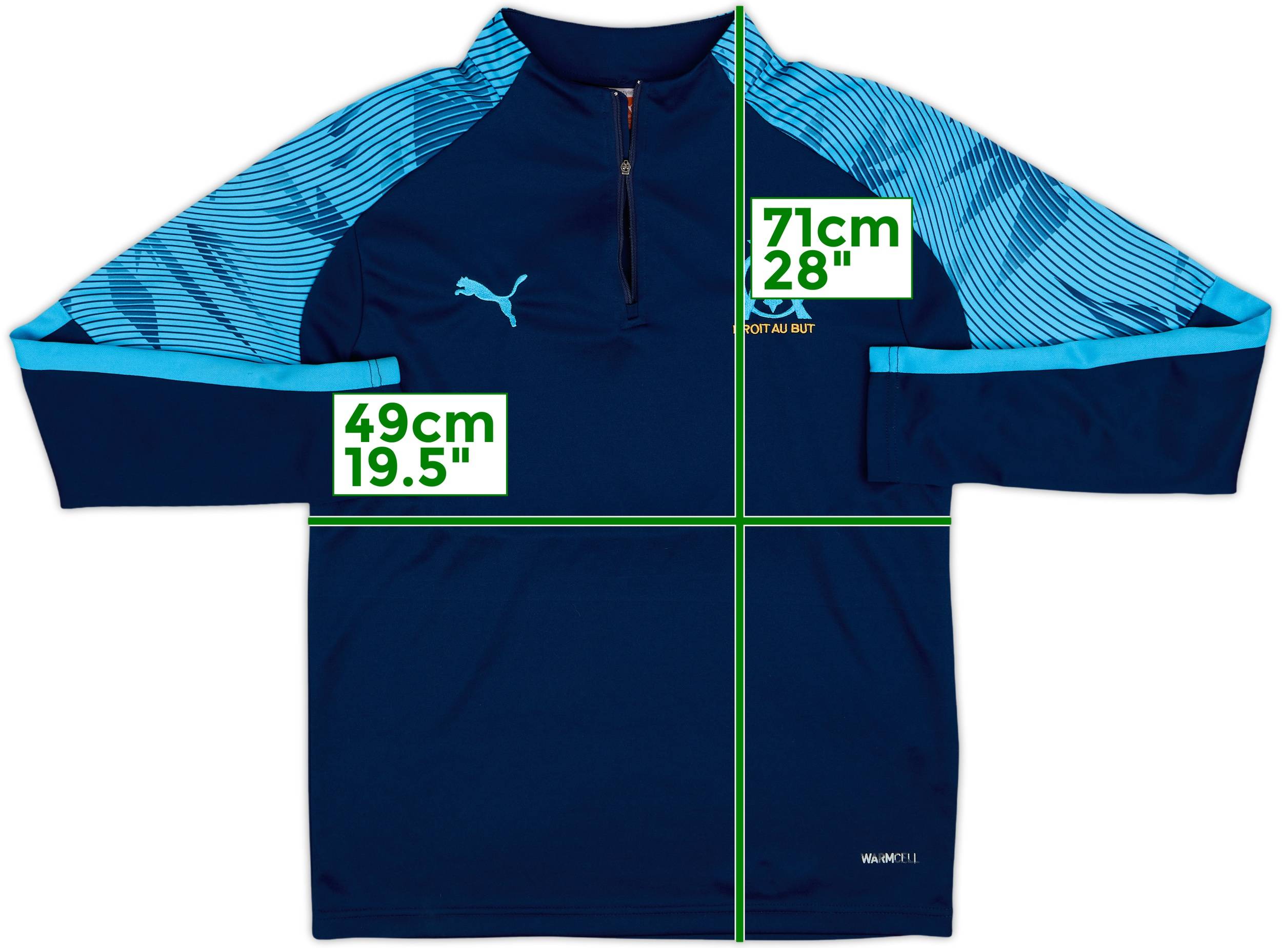 2017-18 Olympique Marseille Puma 1/4 Zip Drill Top - 5/10 - (S)