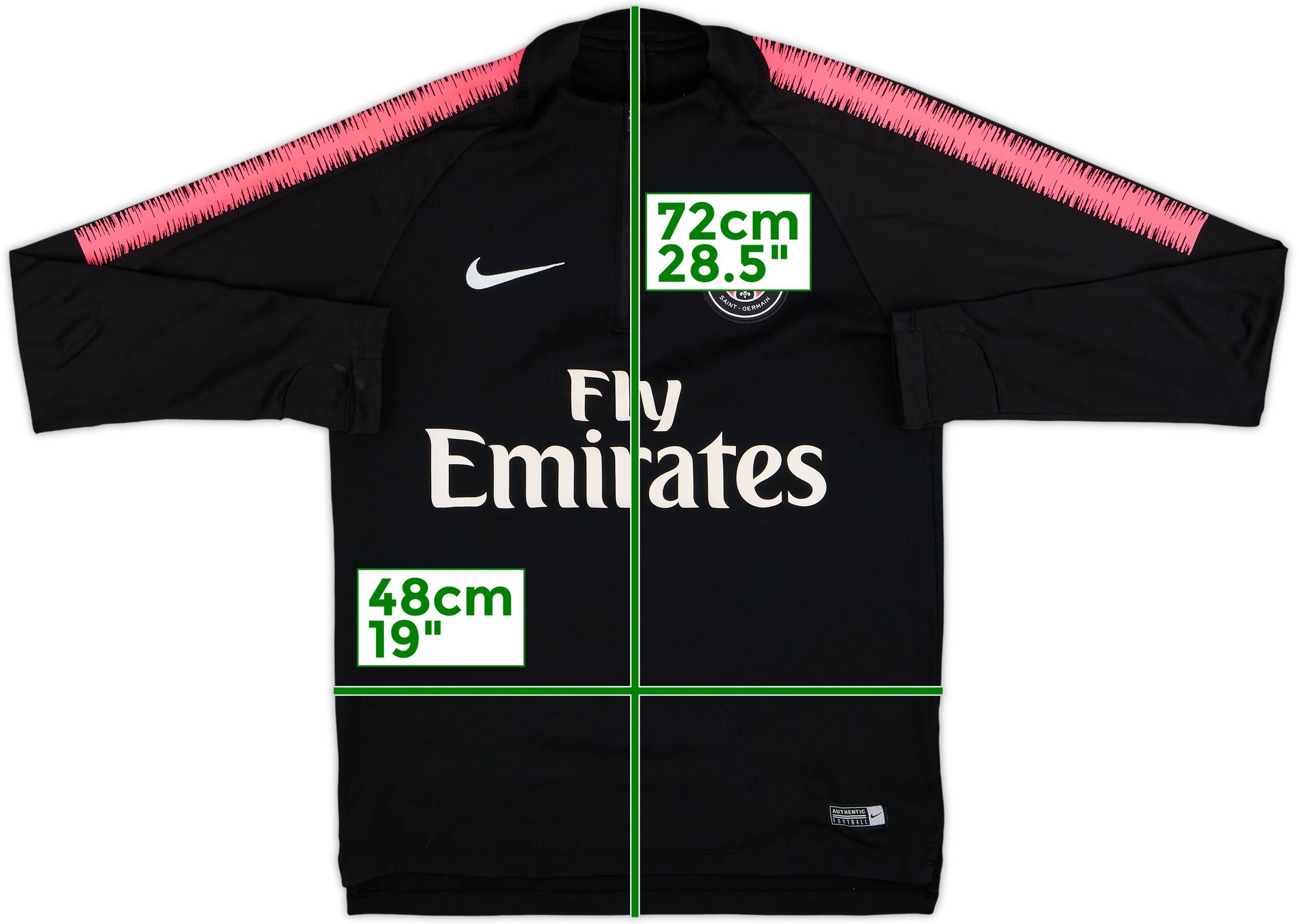 2018-19 Paris Saint-Germain Nike 1/4 Zip Sweat Top - 9/10 - (S)
