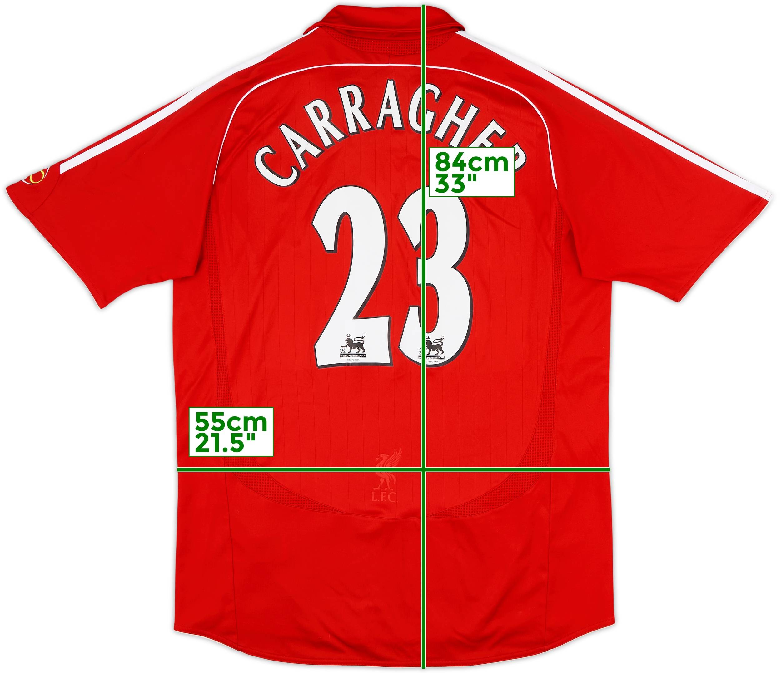 2006-08 Liverpool Home Shirt Carragher #23 - 8/10 - (L)