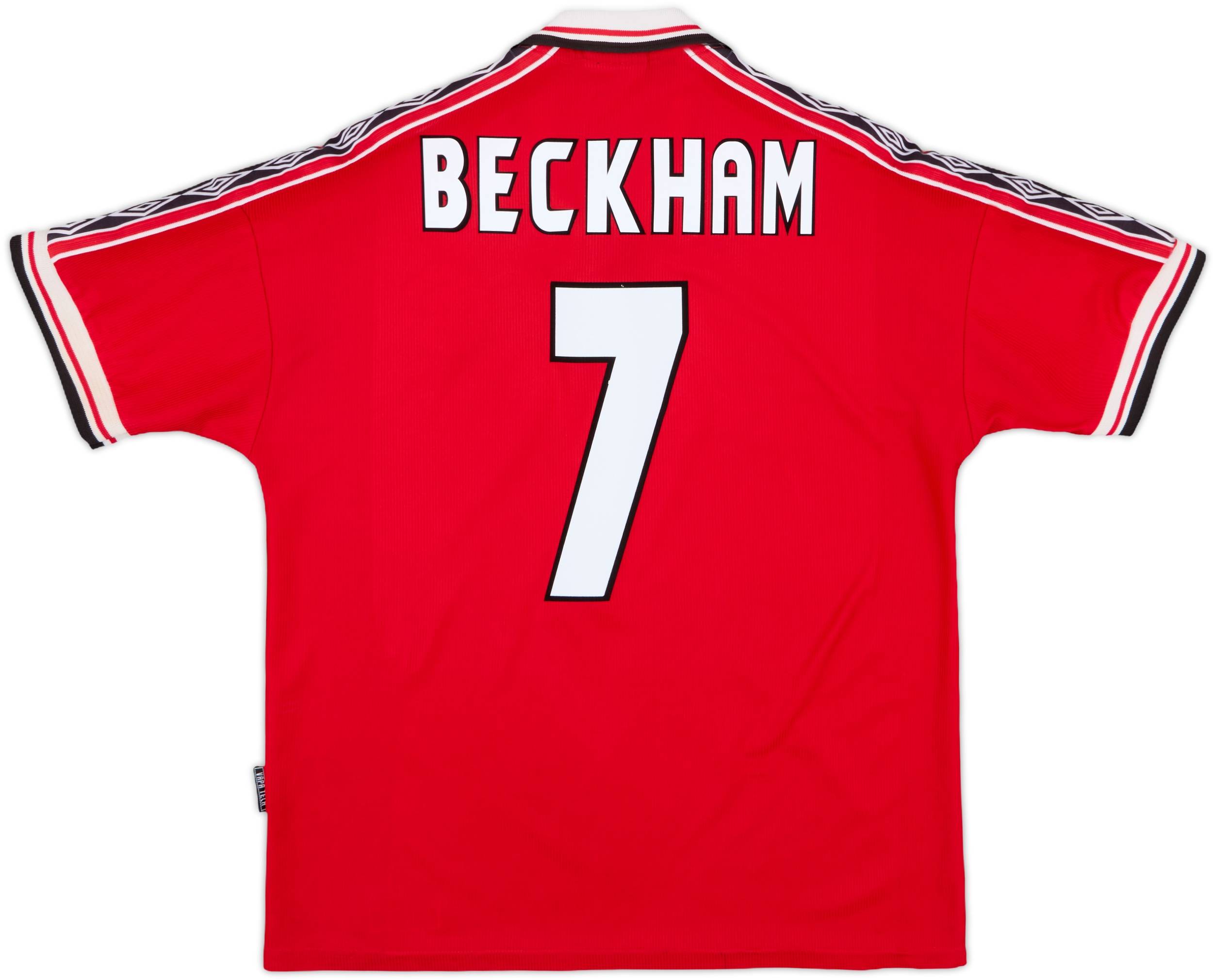 1998-00 Manchester United Home Shirt Beckham #7 - 7/10 - (L)