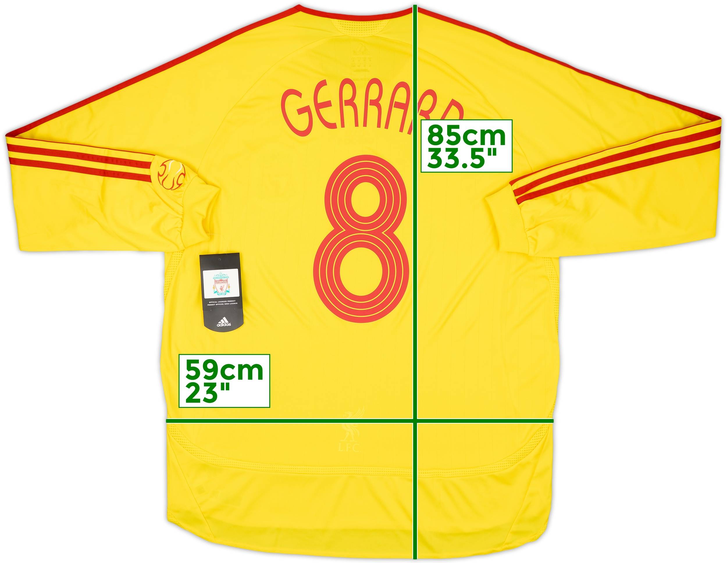 2006-07 Liverpool Player Issue Away L/S Shirt Gerrard #8 (XL)