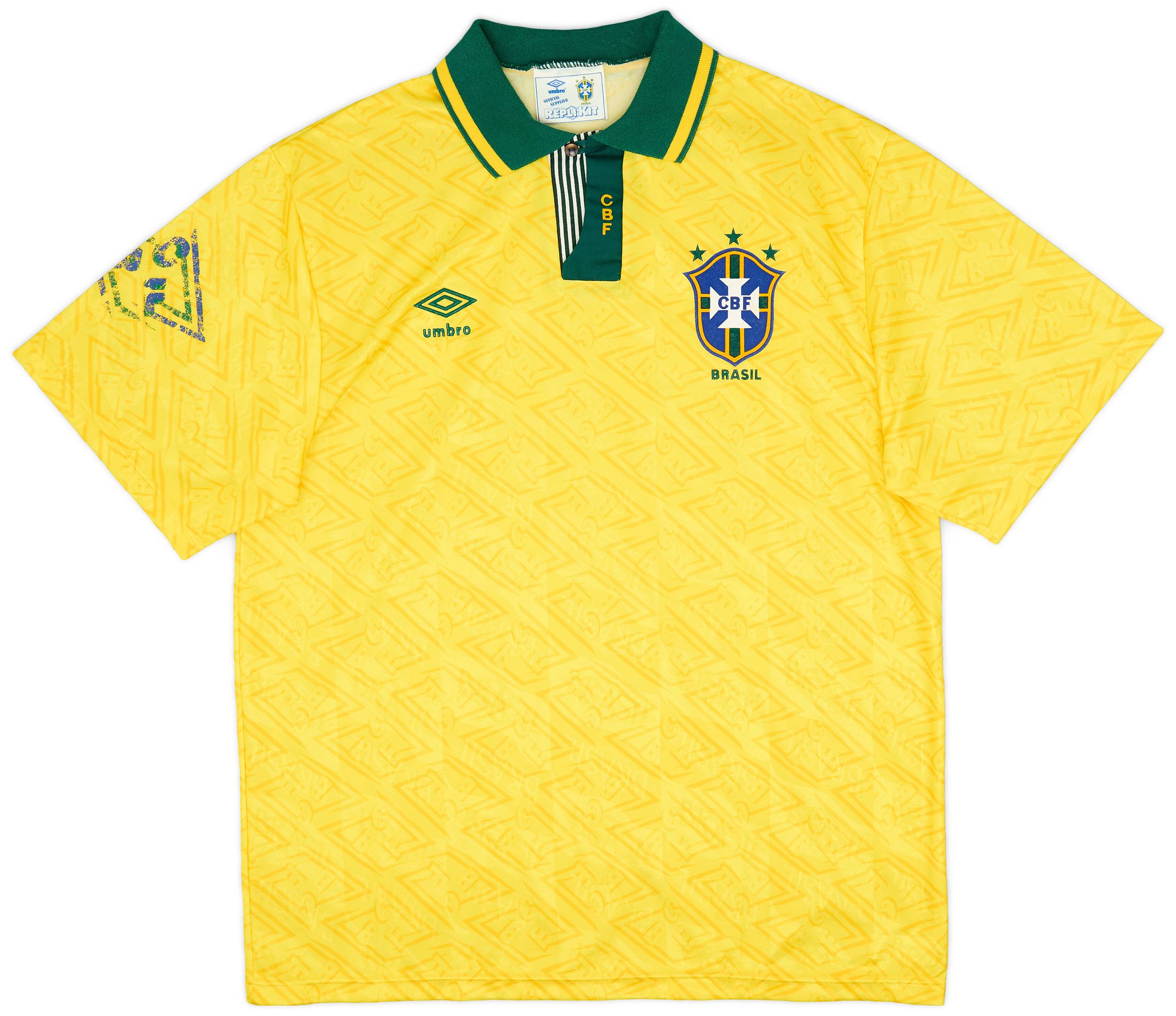 1991-93 Brazil Home Shirt - 6/10 - (XL)