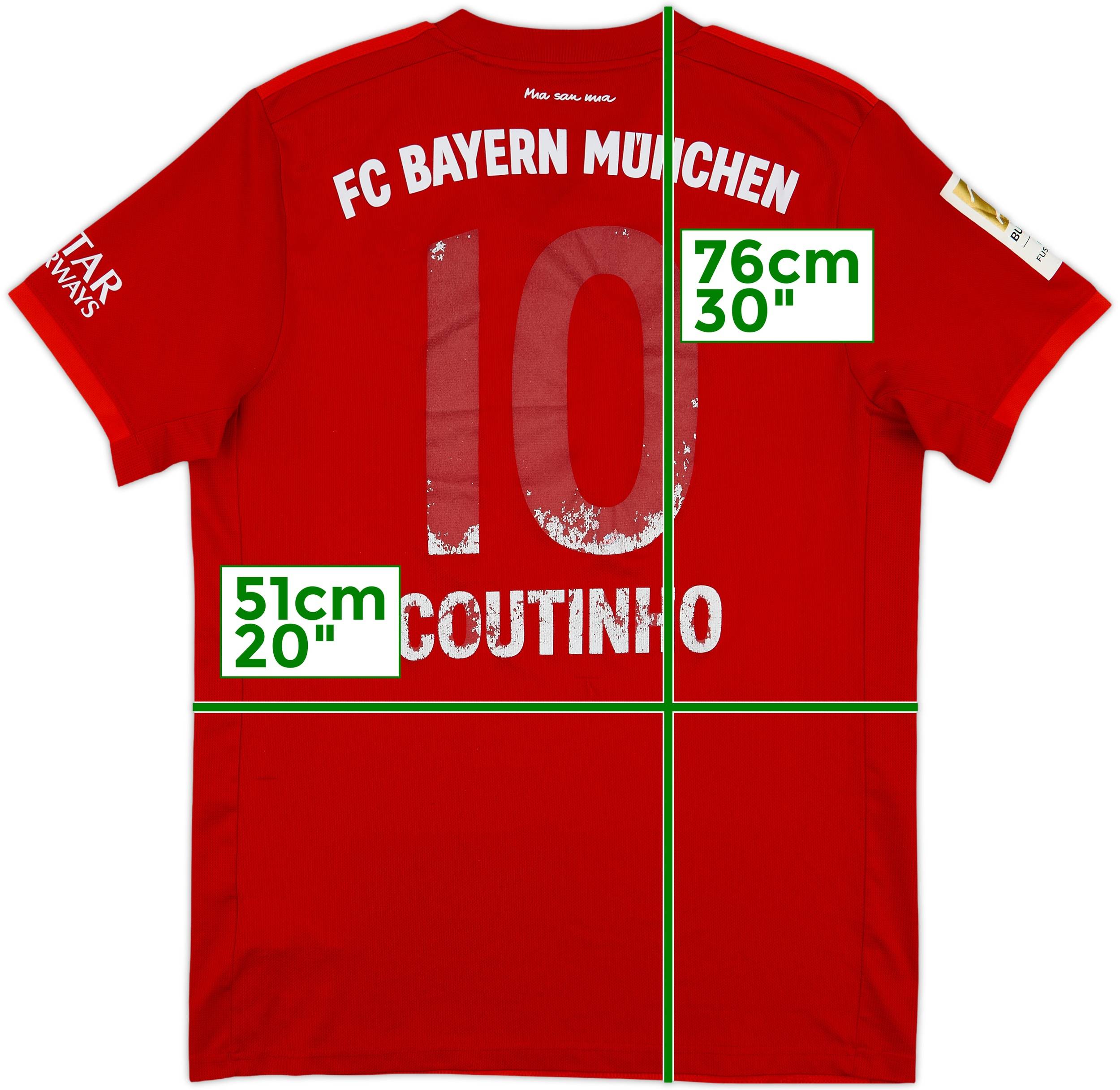 2019-20 Bayern Munich Home Shirt Coutinho #10 - 4/10 - (M)