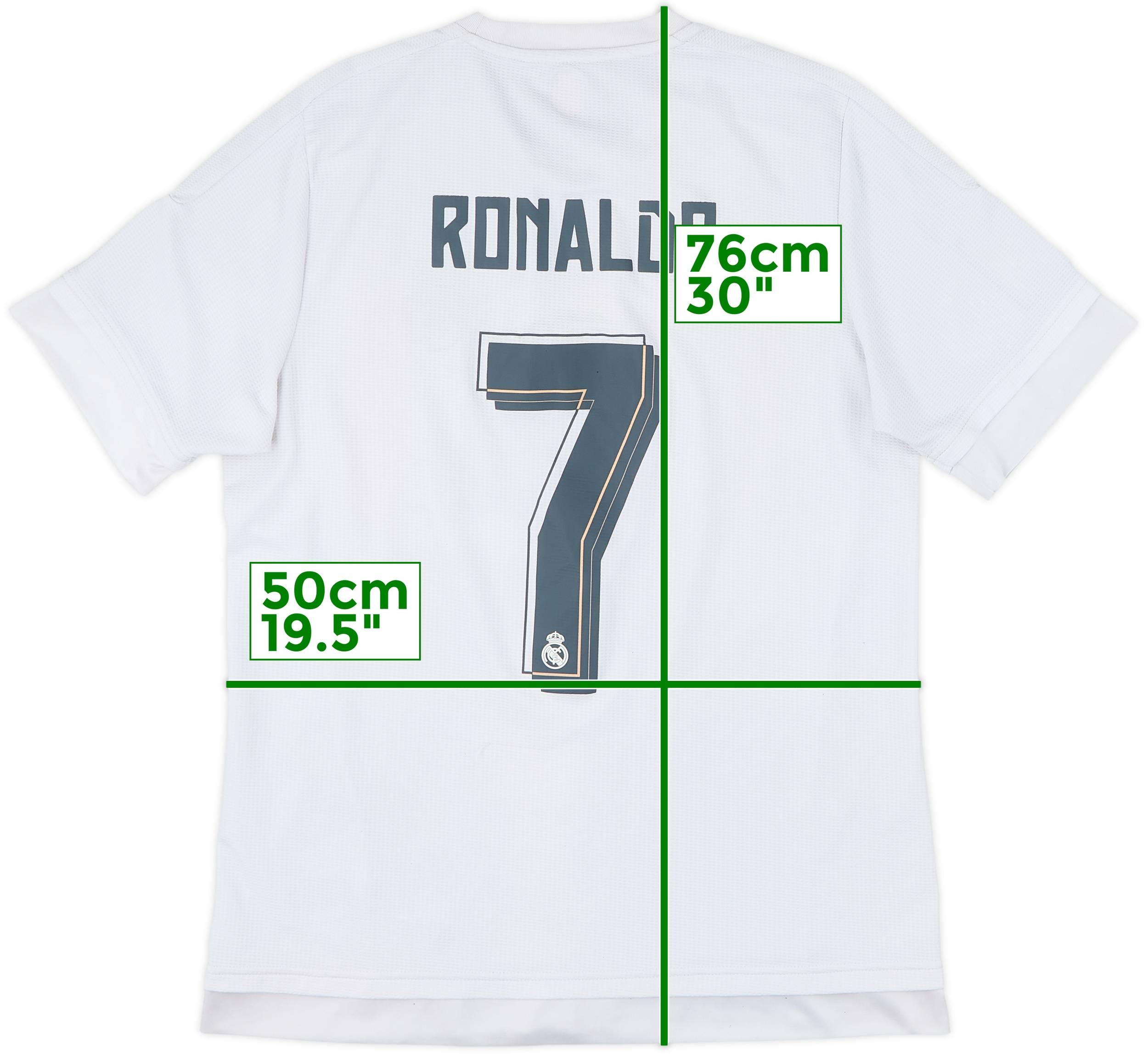 2015-16 Real Madrid Home Shirt Ronaldo #7 - 6/10 - (L)