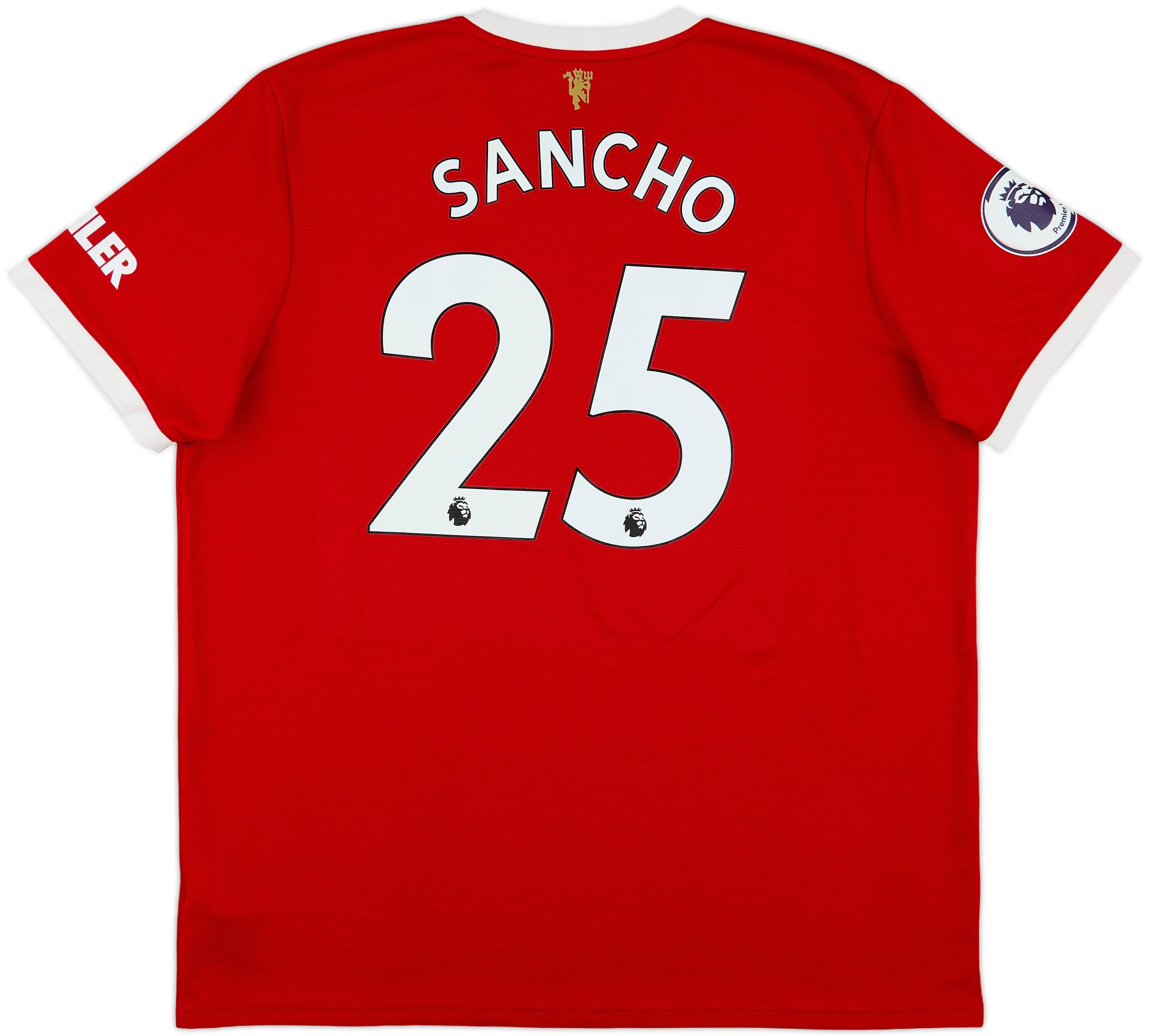 2021-22 Manchester United Home Shirt Sancho #25 - 9/10 - (XXL)