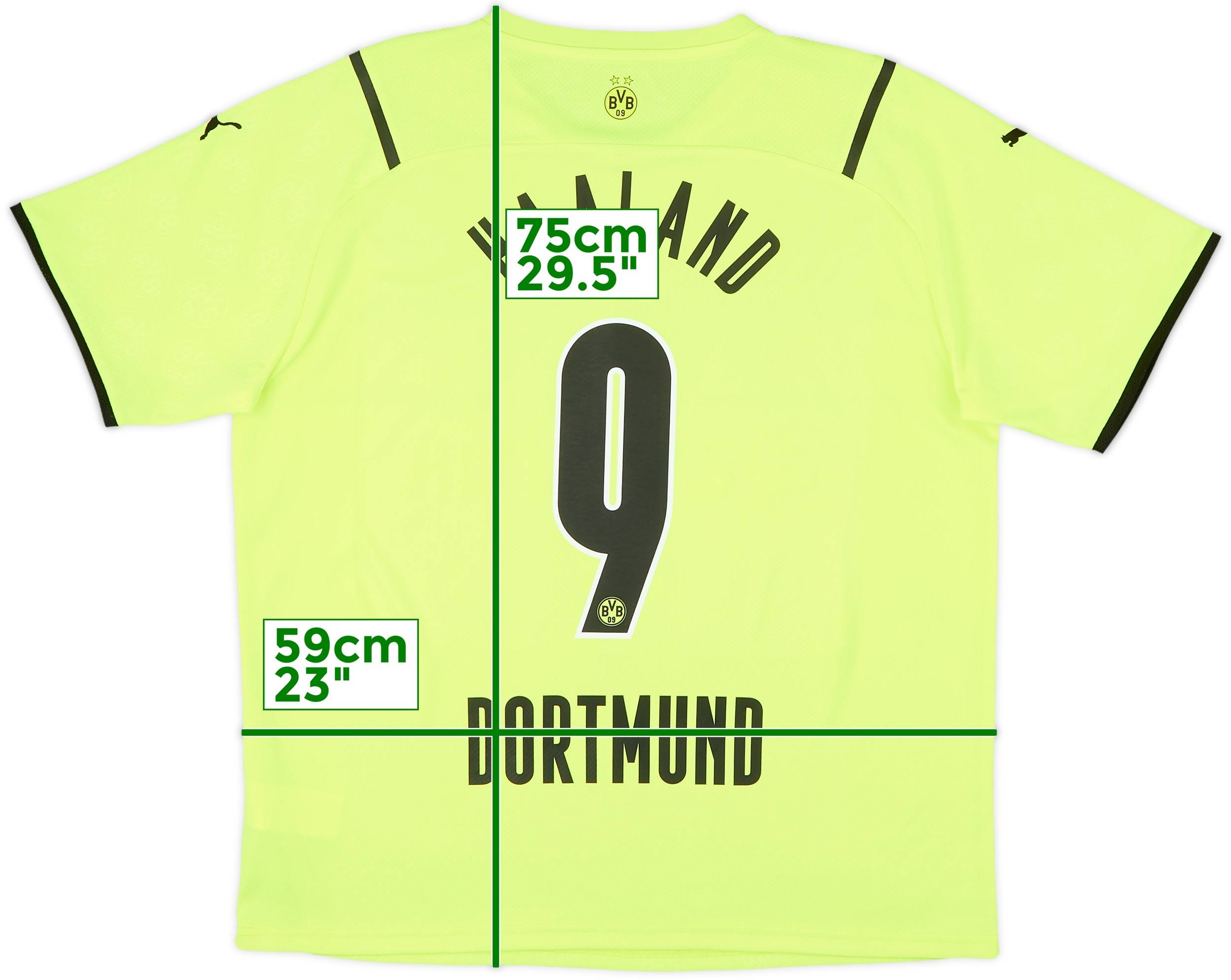2021-22 Borussia Dortmund European Home Shirt Haaland #9 - 8/10 - (XL)