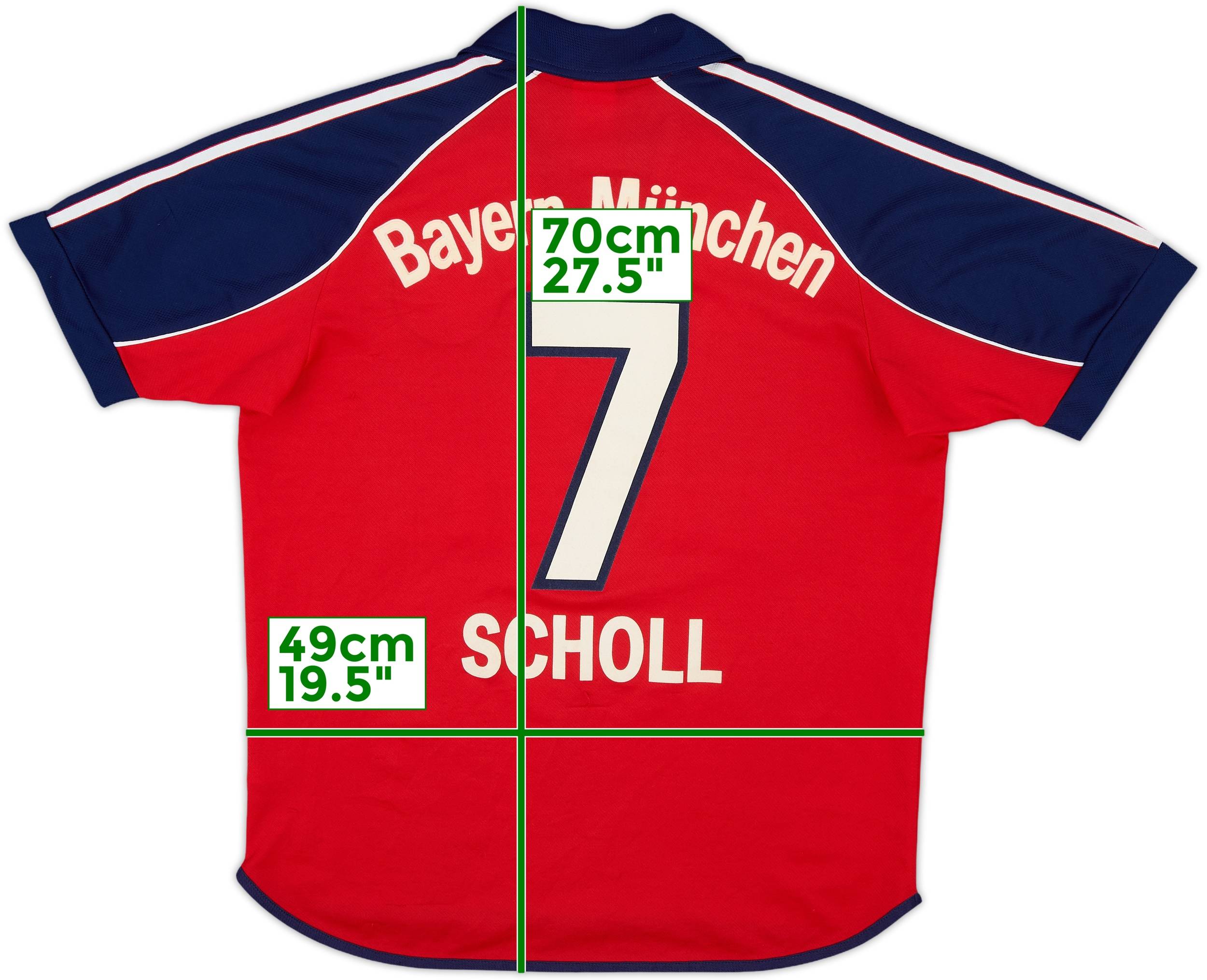 1999-01 Bayern Munich Home Shirt Scholl #7 - 8/10 - (XL.Boys)