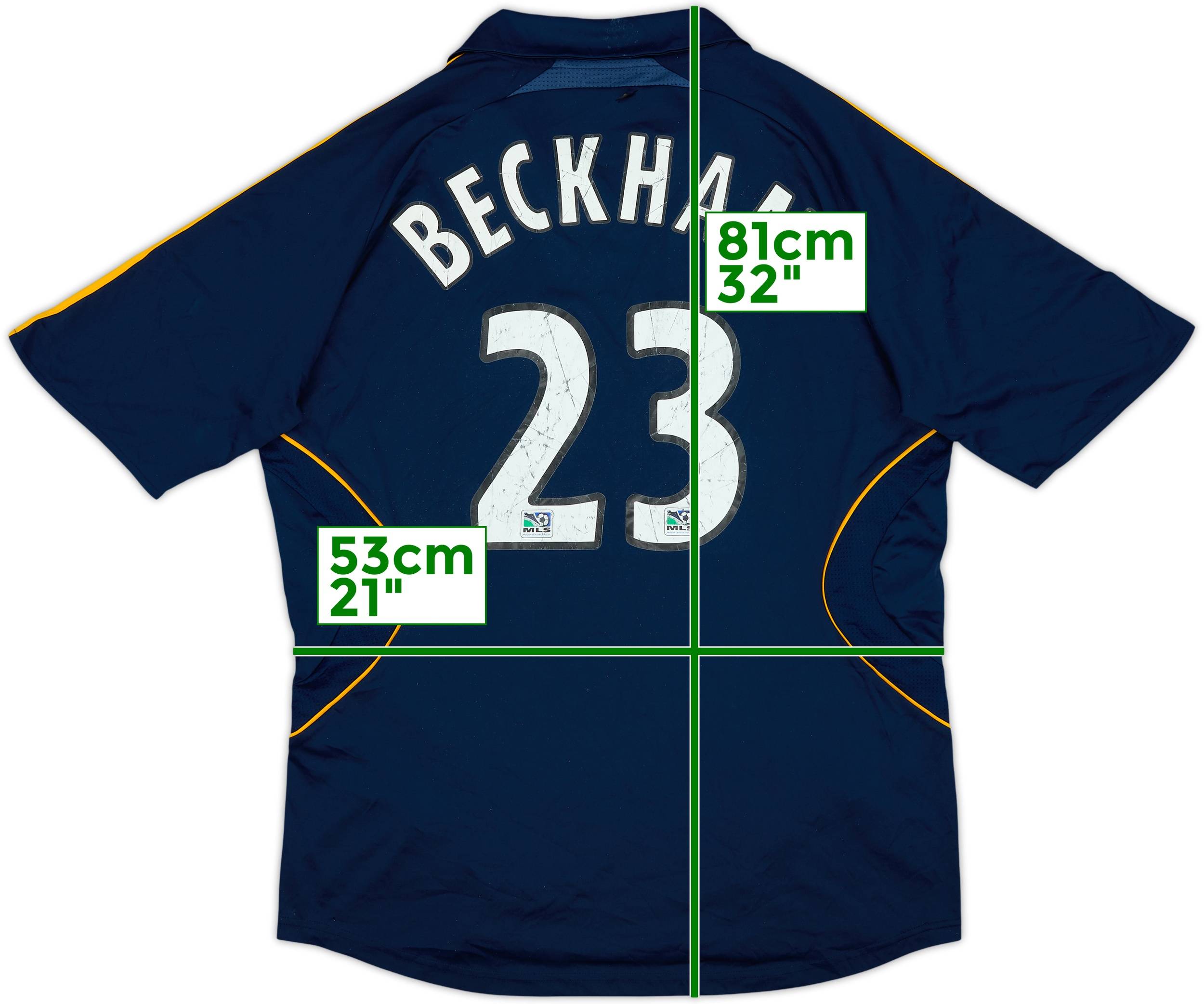 【NEW】【ベッカム】【MLSパッチ付】LAギャラクシー(2007) 2007-08 LA Galaxy Away Shirt Beckham #23 (XXL)