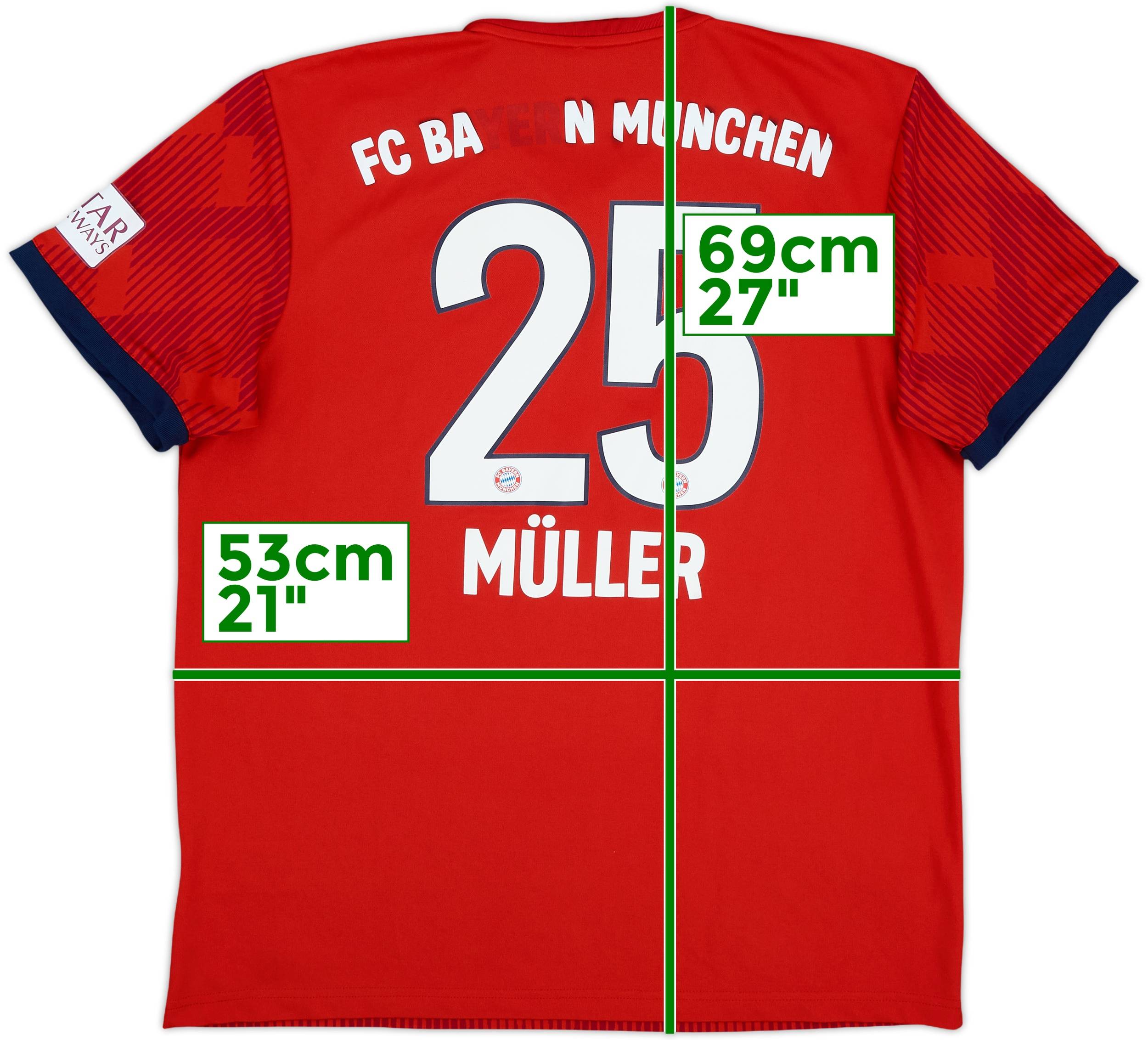 2018-19 Bayern Munich Home Shirt Muller #25 - 5/10 - (L)