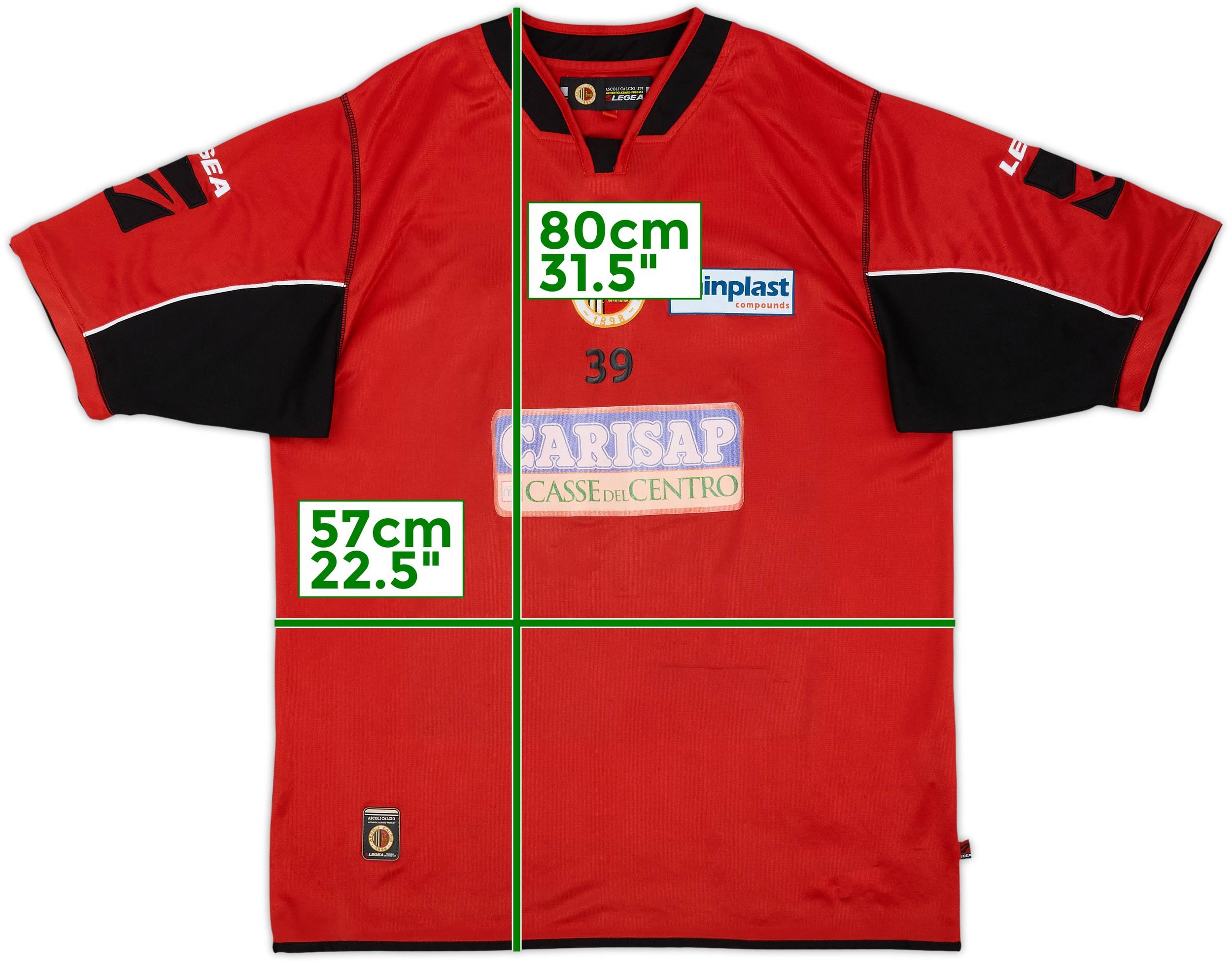 2006-07 Ascoli Legea Player Issue Training Shirt #39 - 6/10 - (XL)