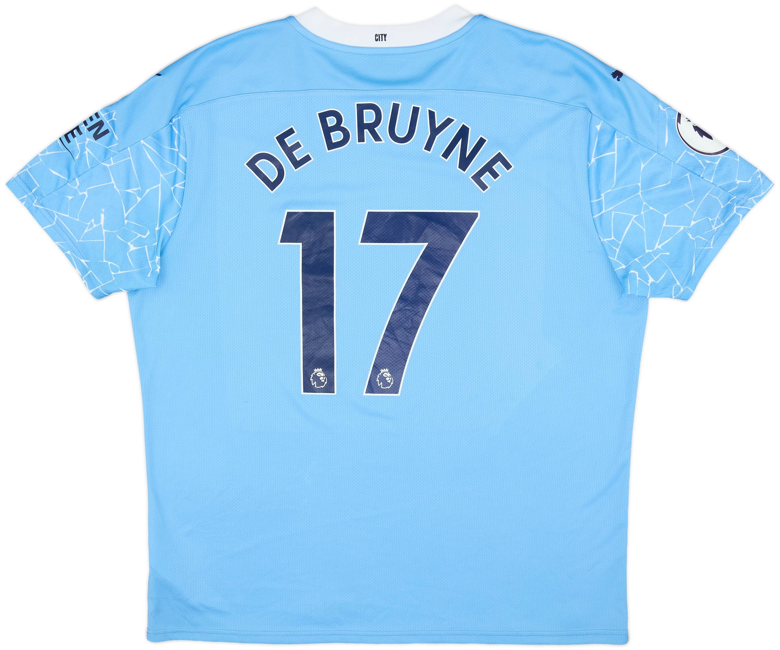 2020-21 Manchester City Home Shirt De Bruyne #17 - 9/10 - (XXL)
