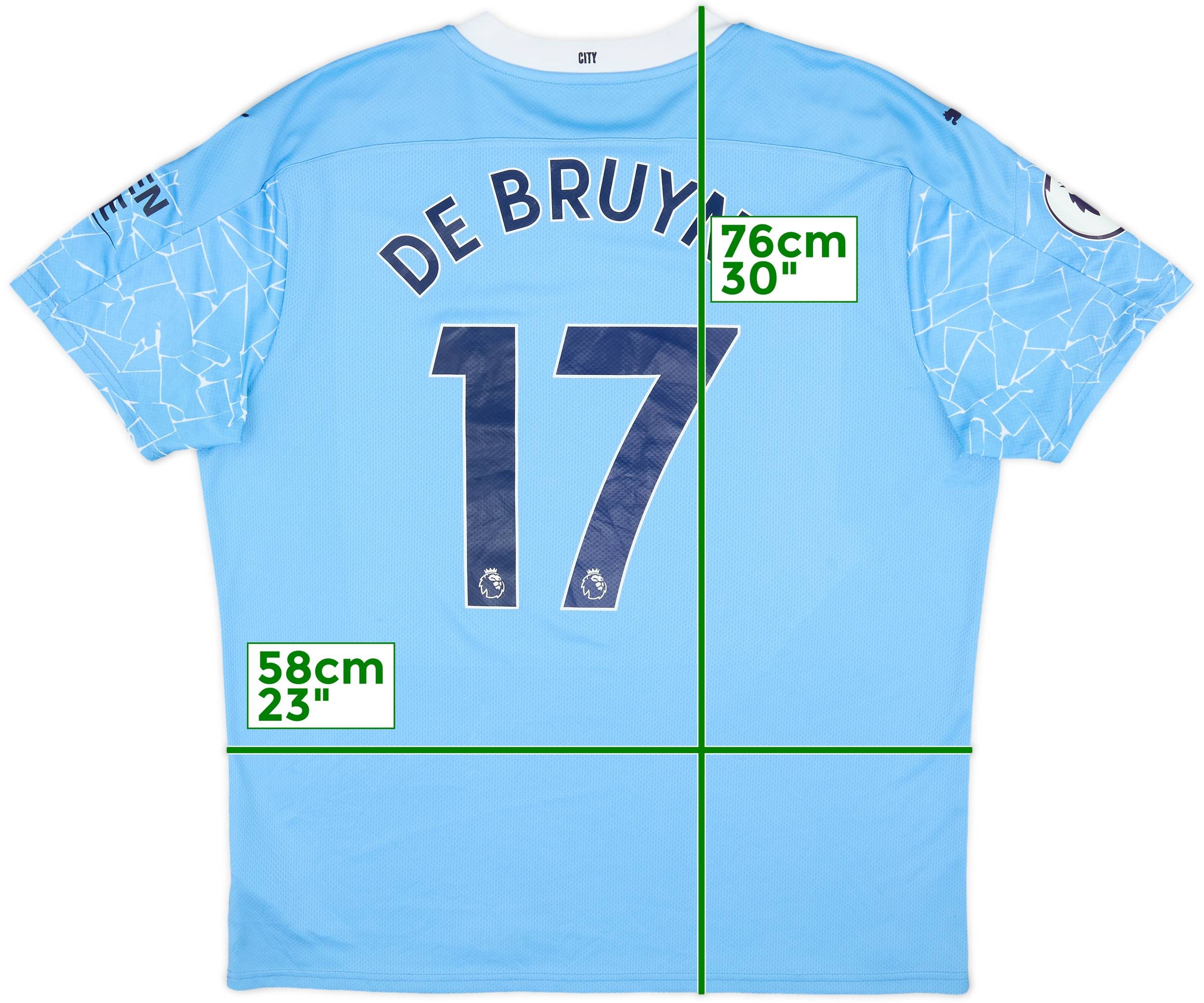 2020-21 Manchester City Home Shirt De Bruyne #17 - 9/10 - (XXL)