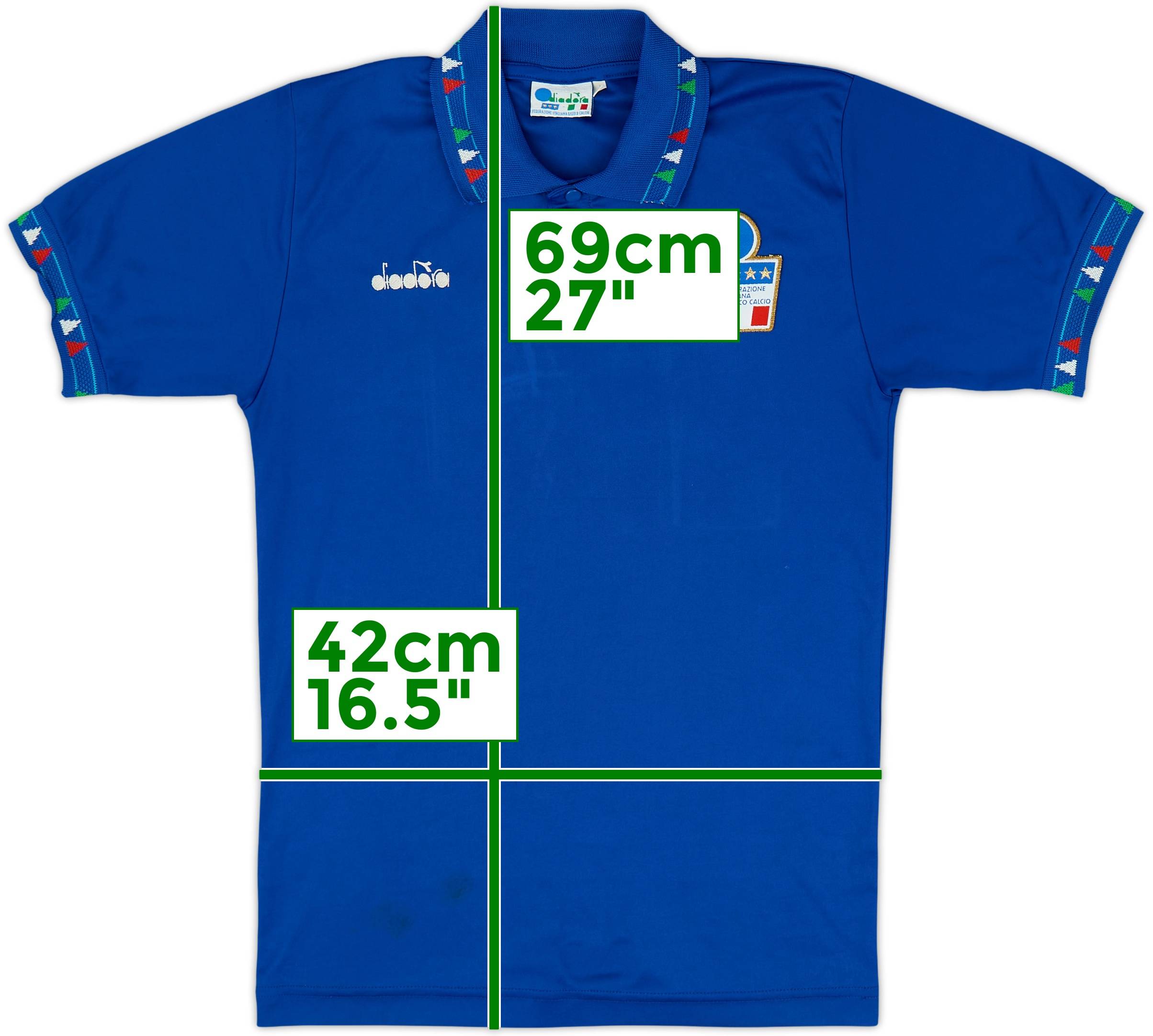 イタリア代表 1992-1993 ユニフォーム 1992-93 Italy Home Shirt - 7/10 - (L.Boys)
