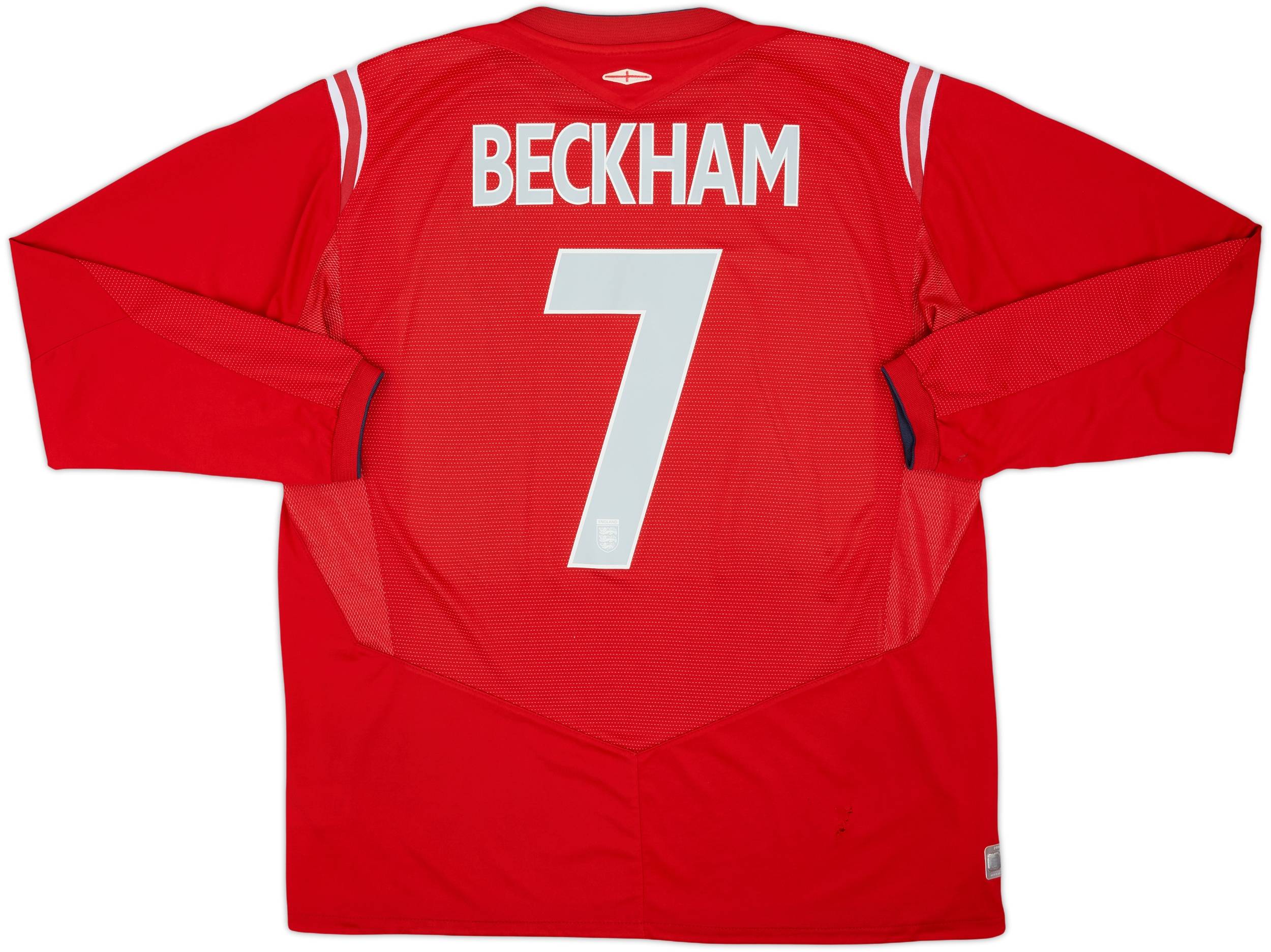 2004-06 England Away L/S Shirt Beckham #7 - 5/10 - (XL)