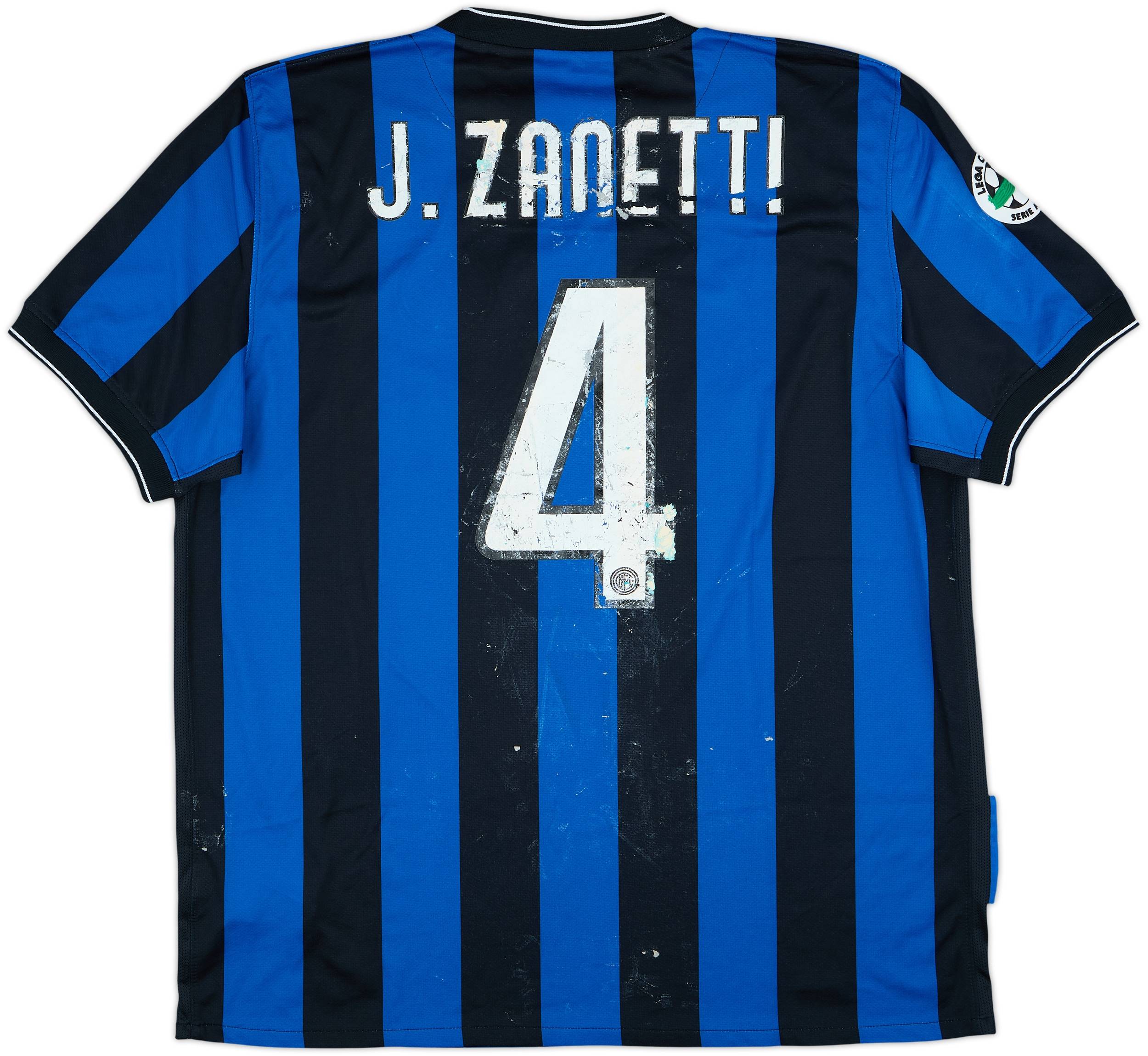 2009-10 Inter Milan Home Shirt J. Zanetti #4 - 4/10 - (XL)