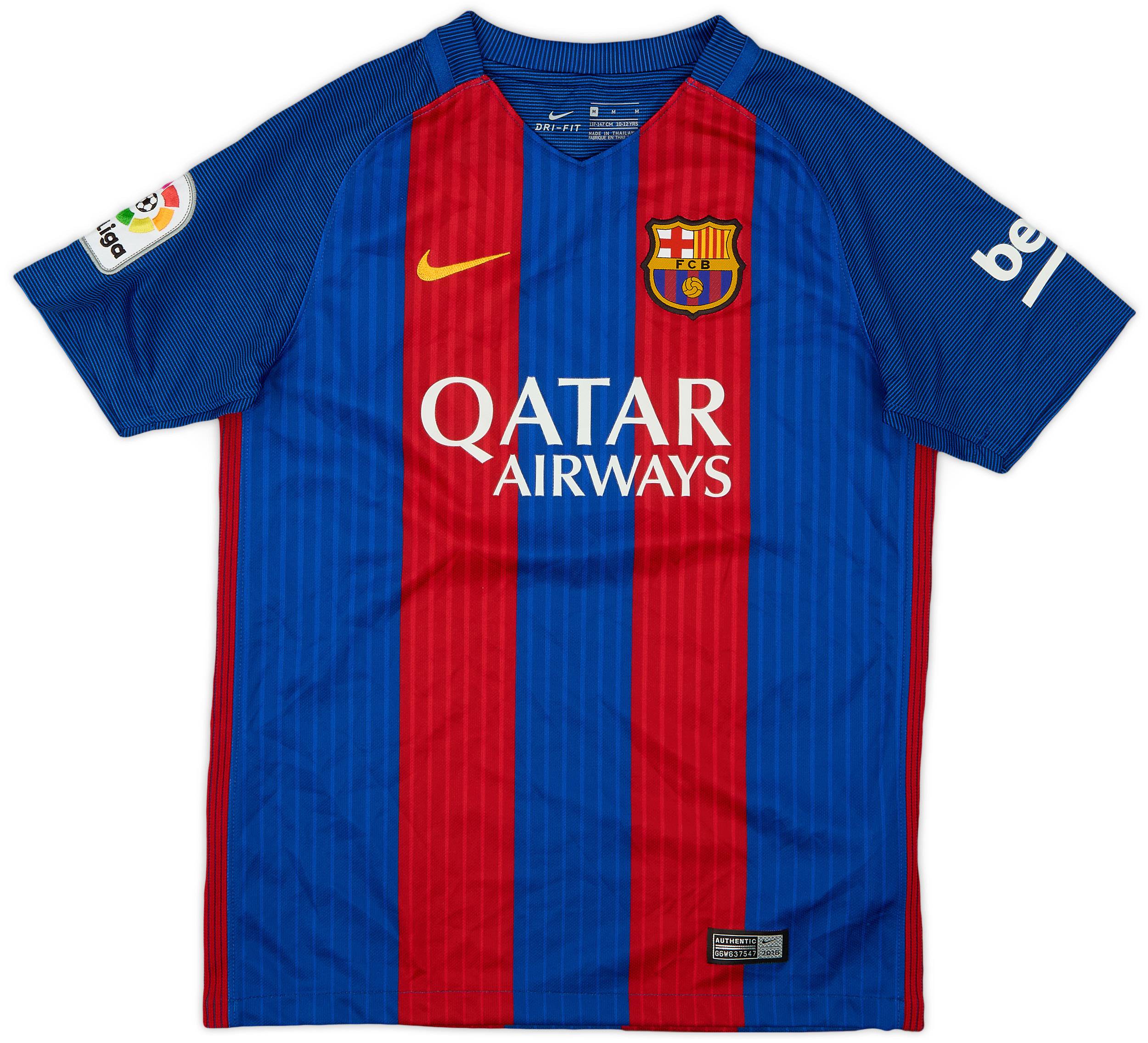 2016-17 Barcelona Home Shirt - 8/10 - (M.Boys)