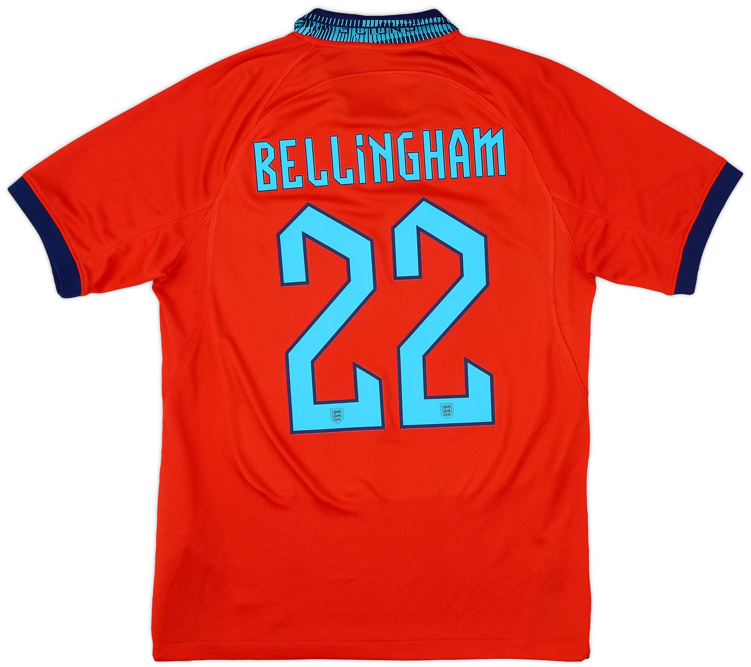 2022-23 England Away Shirt Bellingham #22 - 8/10 - (S)