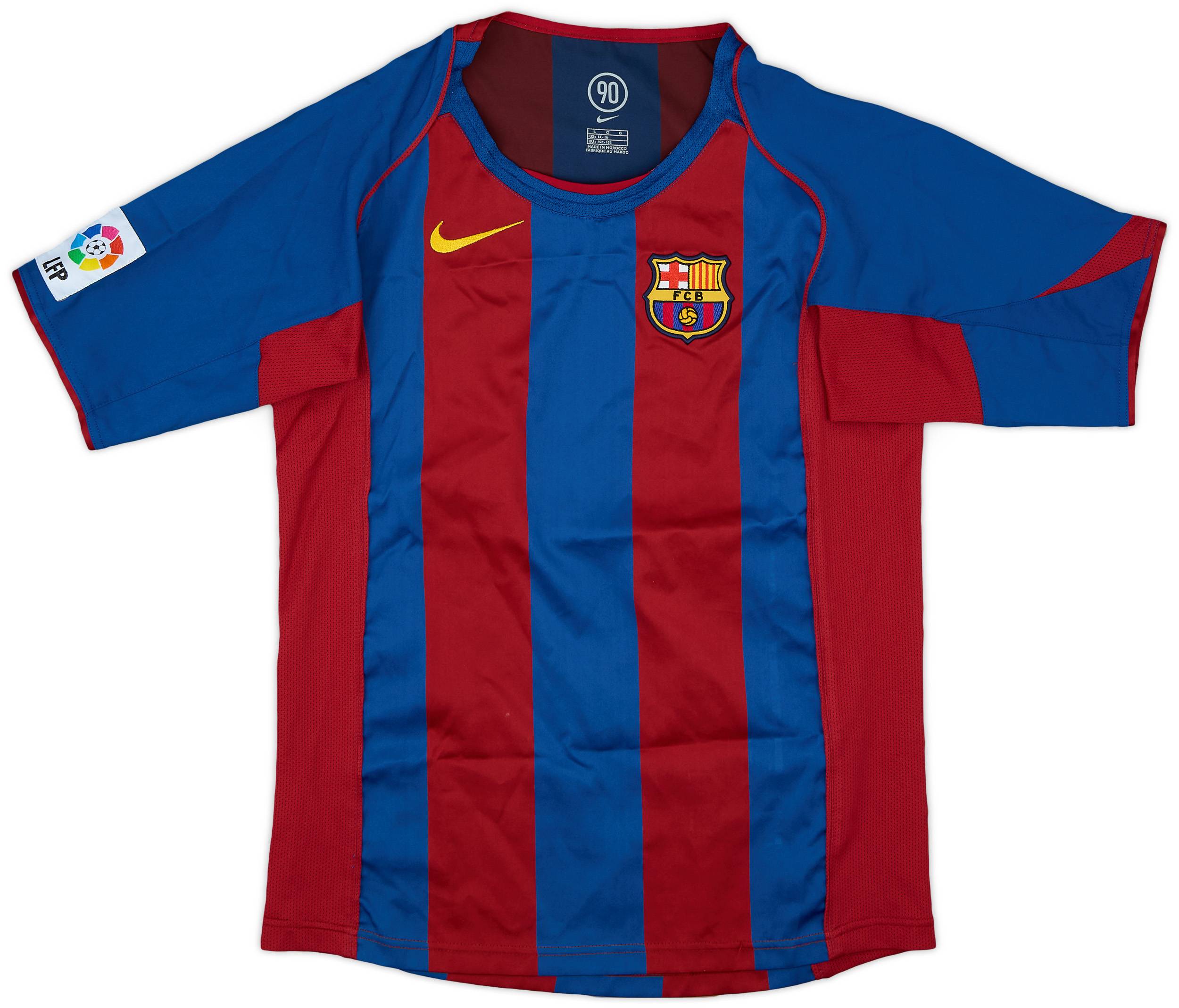 2004-05 Barcelona Home Shirt - 9/10 - (L.Boys)
