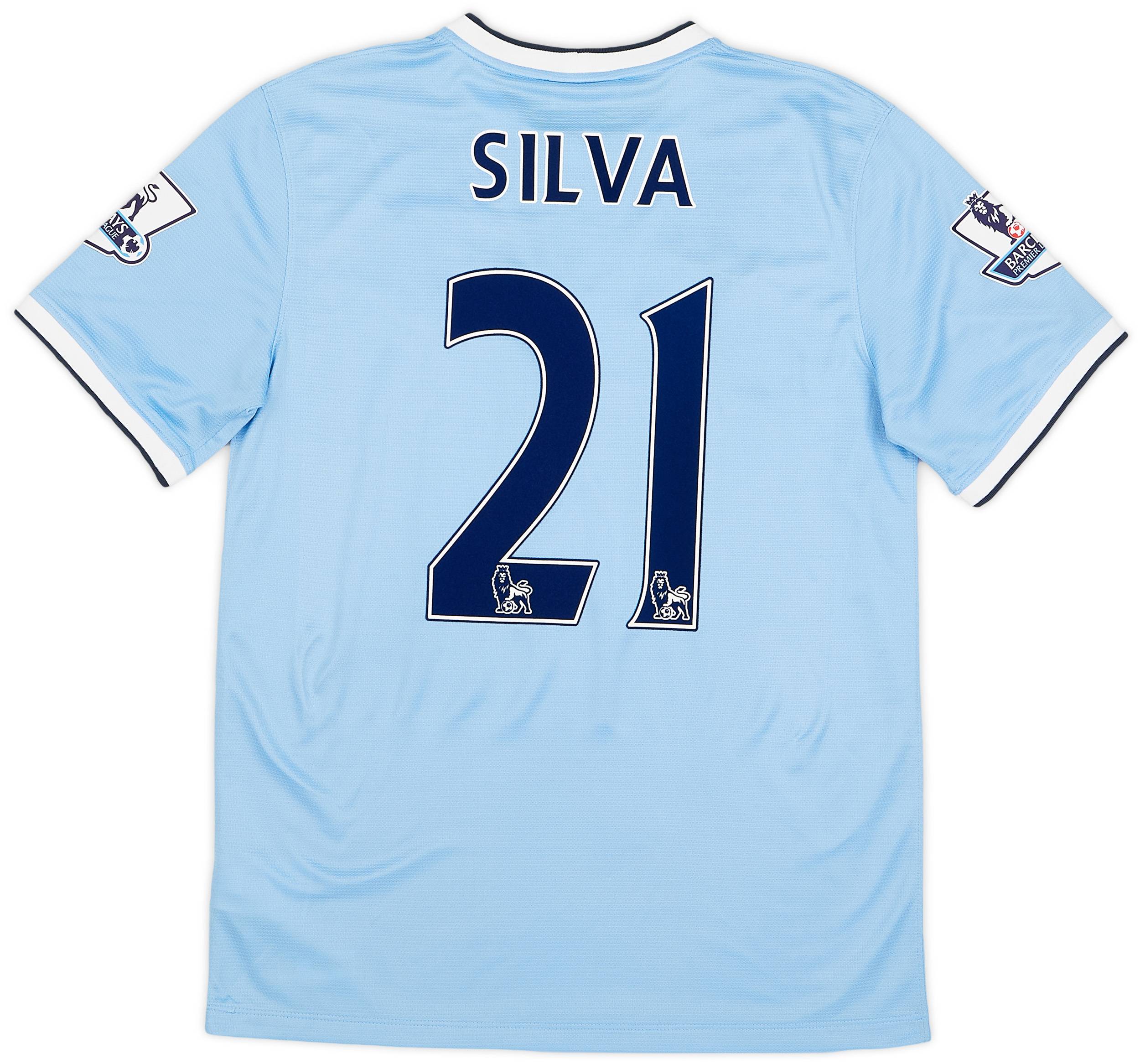 2013-14 Manchester City Home Shirt Silva #21 - 8/10 - (M)