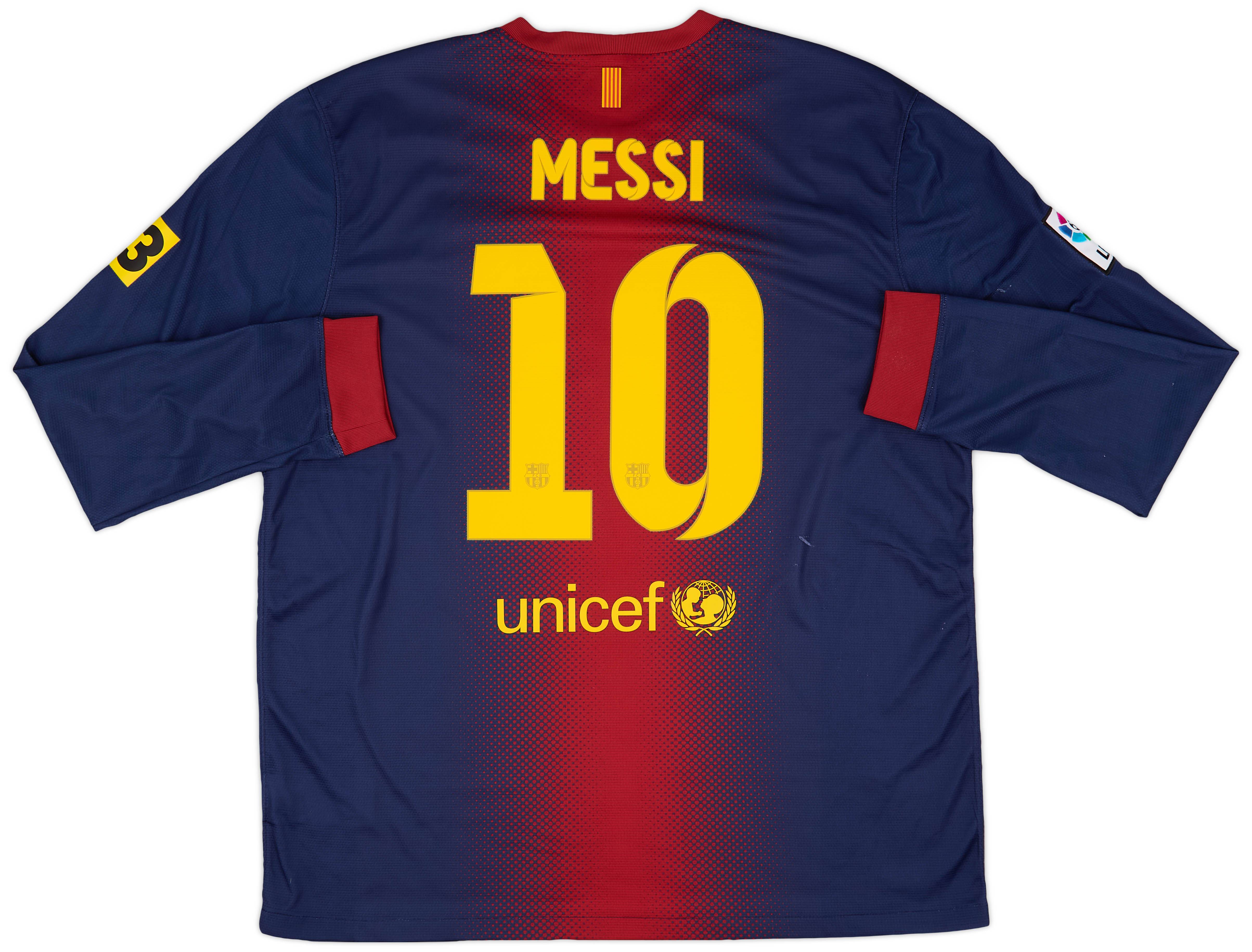 2012-13 Barcelona Home L/S Shirt Messi #10 - 8/10 - (XL)