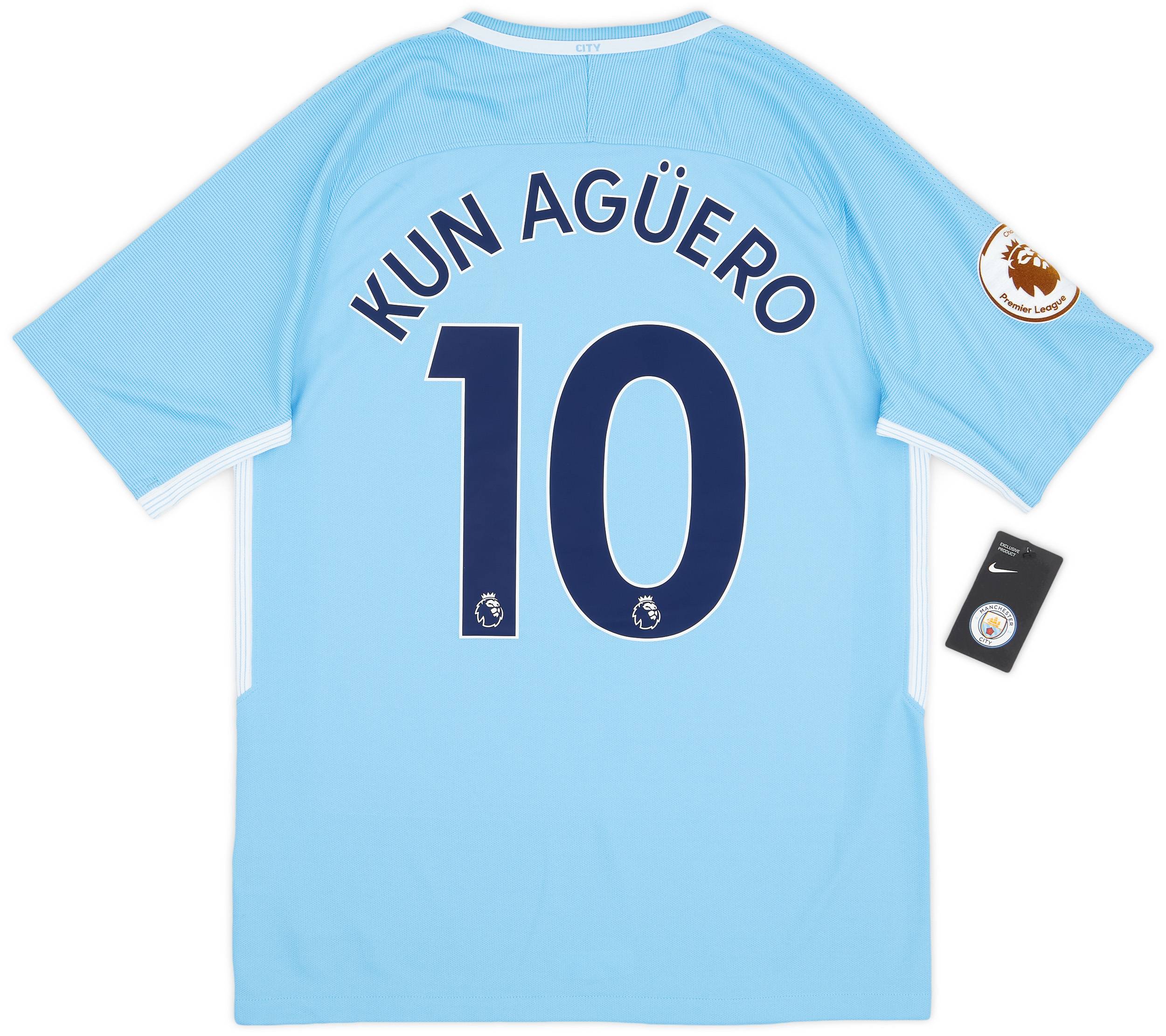 2017-18 Manchester City Home Shirt Kun Aguero #10 (M)