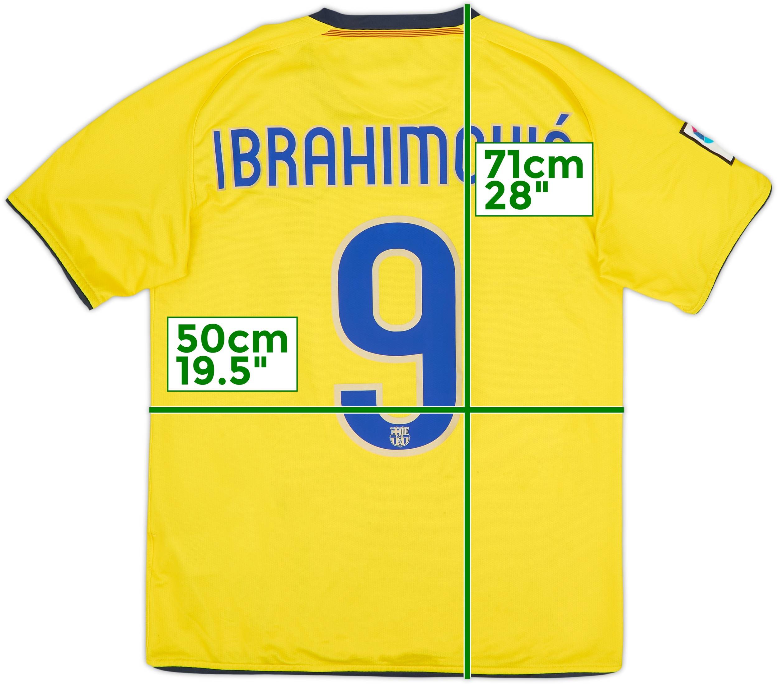 2008-10 Barcelona Away Shirt Ibrahimovic #9 - 7/10 - (S)