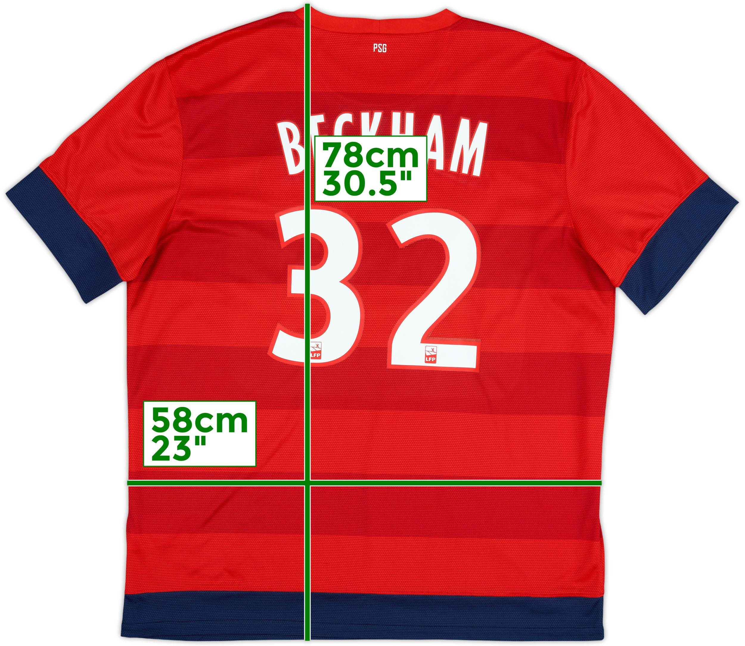 2012-13 Paris Saint-Germain Away Shirt Beckham #32 - 10/10 - (XL)