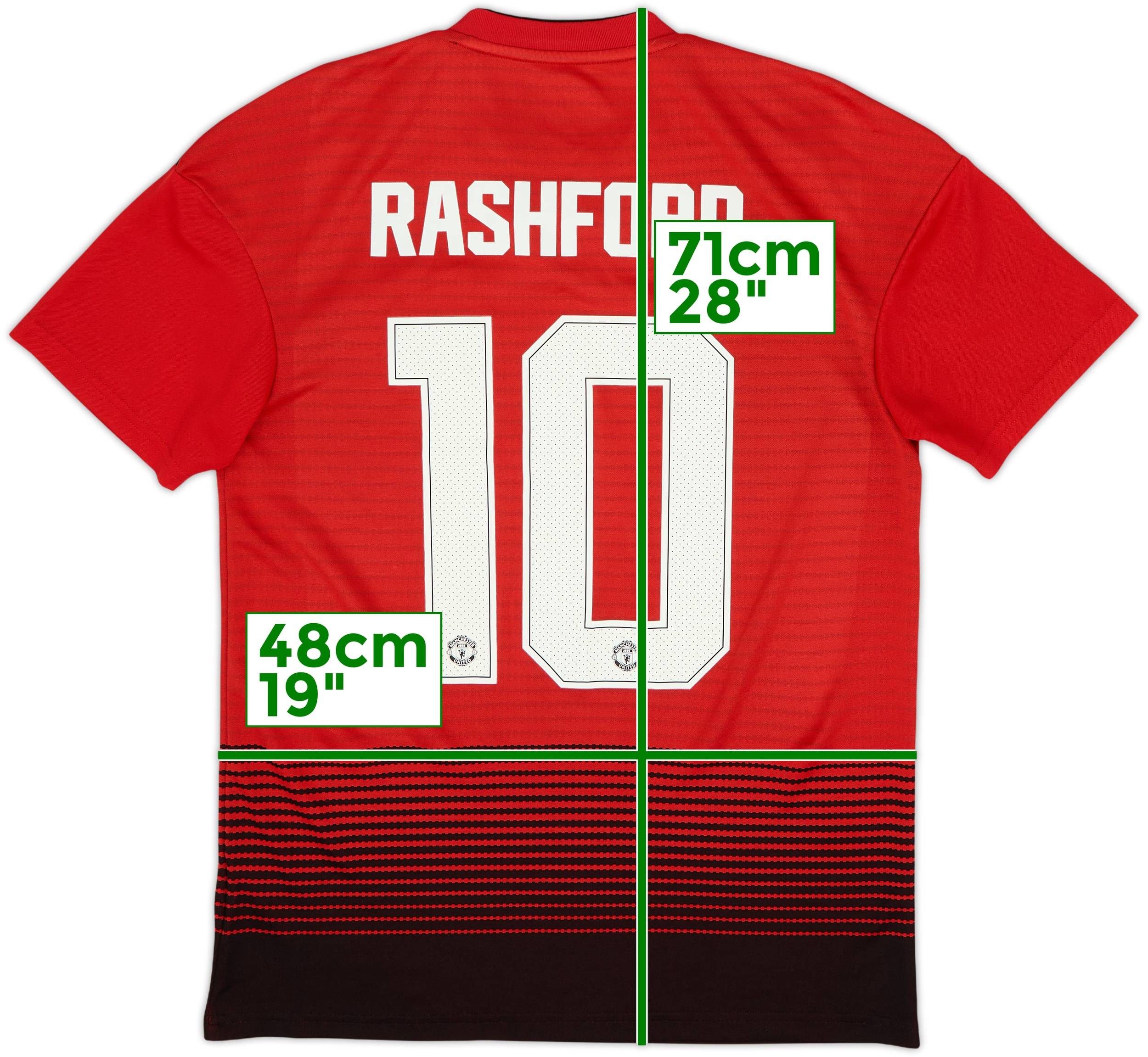2018-19 Manchester United Home Shirt Rashford #10 - 10/10 - (S)