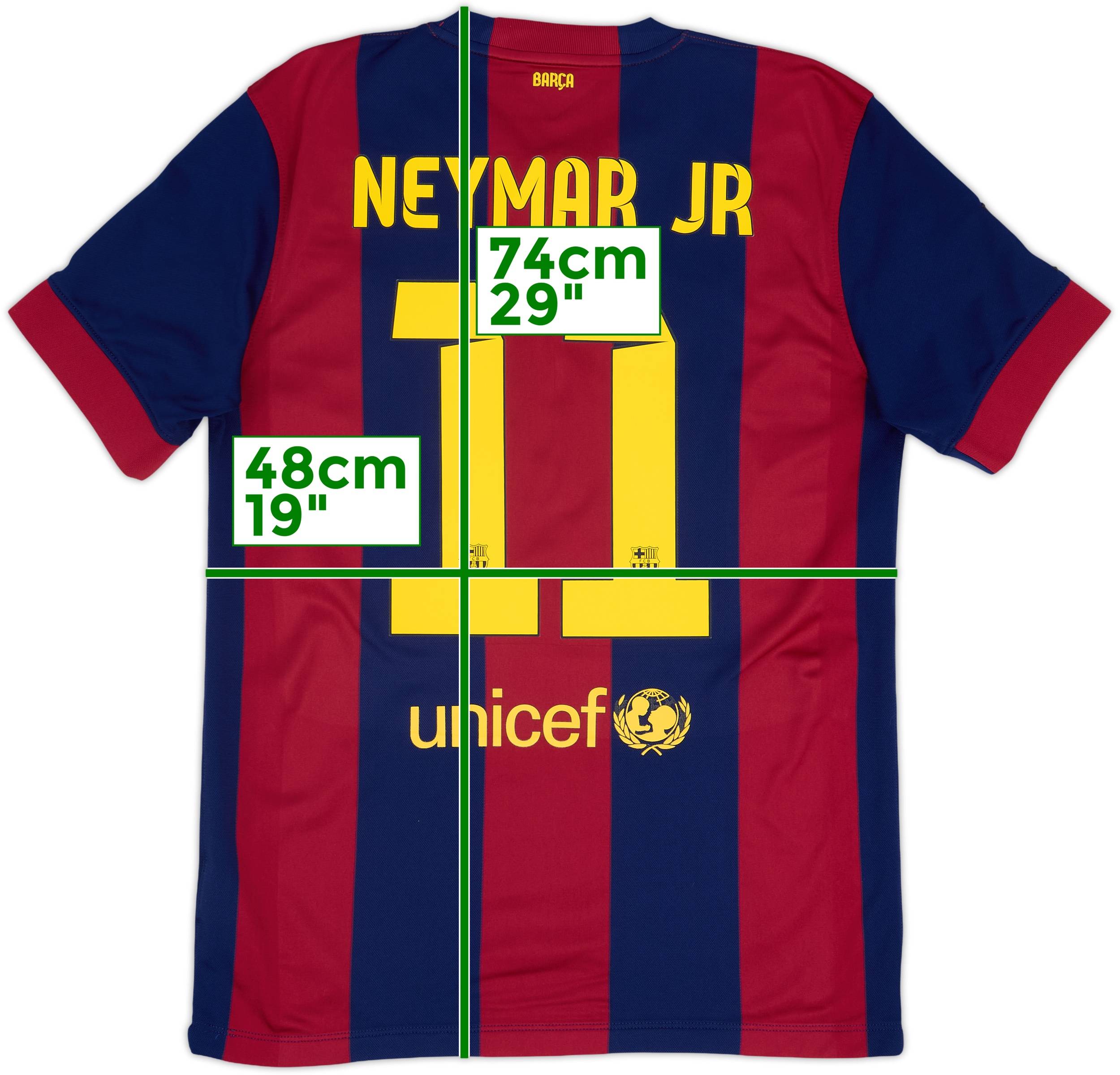 2014-15 Barcelona Home Shirt Neymar Jr #11 - 8/10 - (M)