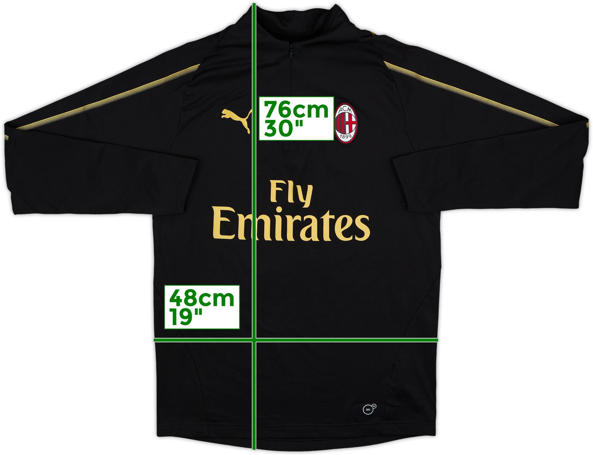 2018-19年　puma AC Milan Zip Drill Top シャツ 2018-19 AC Milan Puma 1/4 Zip Drill Top - 8/10 - (S)