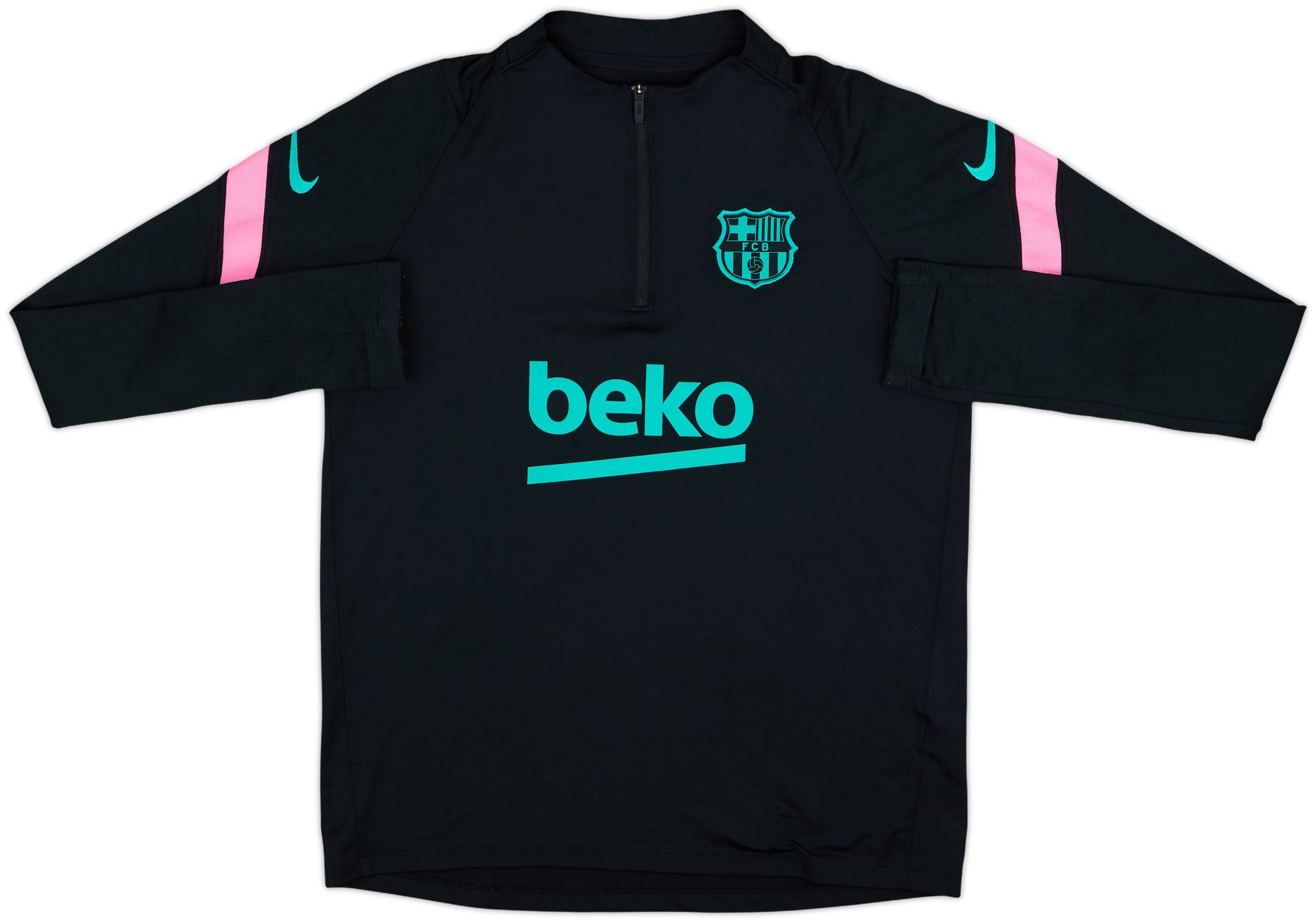 2020-21 Barcelona Nike 1/4 Zip Drill Top - 8/10 - (XL.Boys)