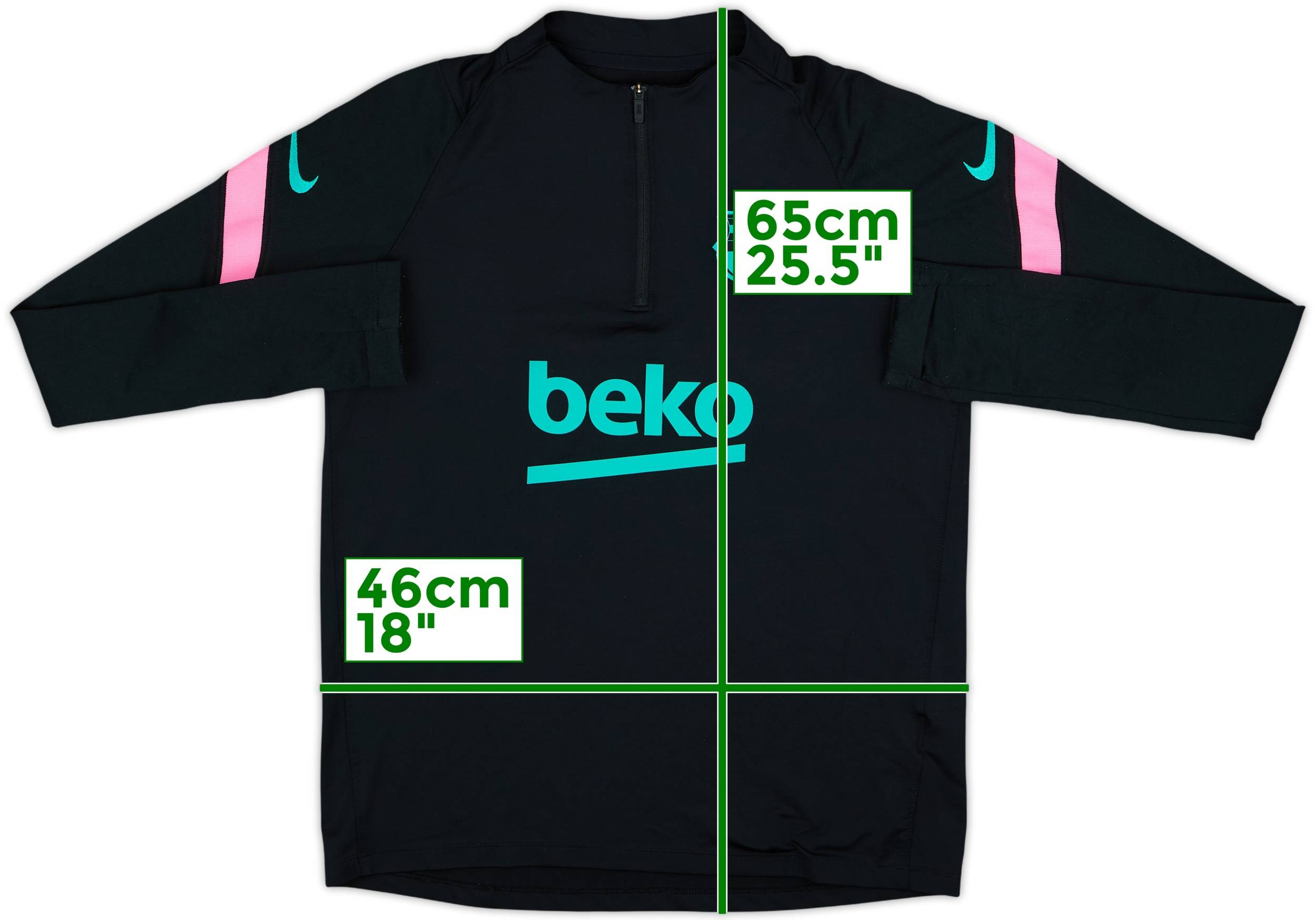 2020-21 Barcelona Nike 1/4 Zip Drill Top - 8/10 - (XL.Boys)