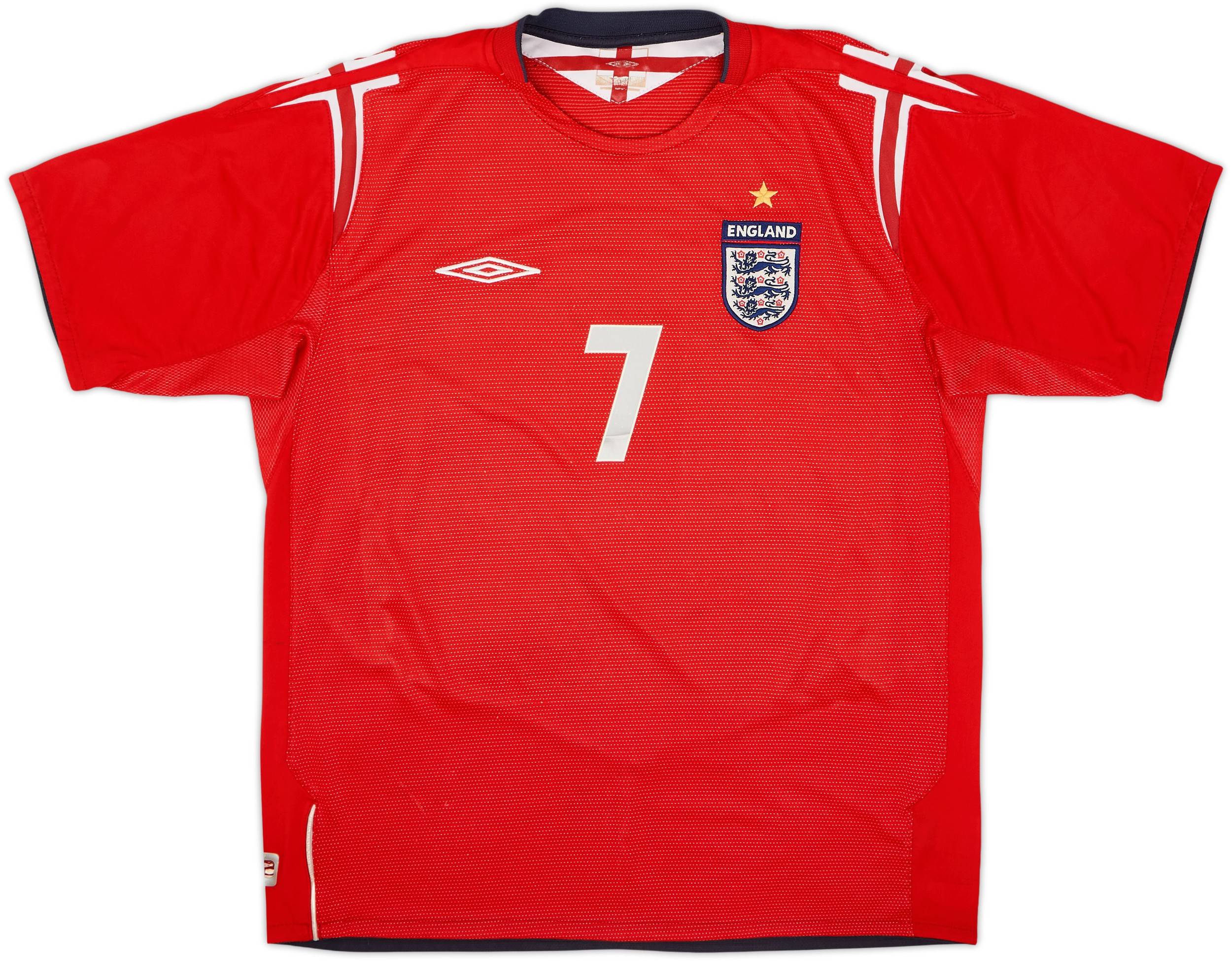 2004-06 England Away Shirt Beckham #7 - 6/10 - (L)