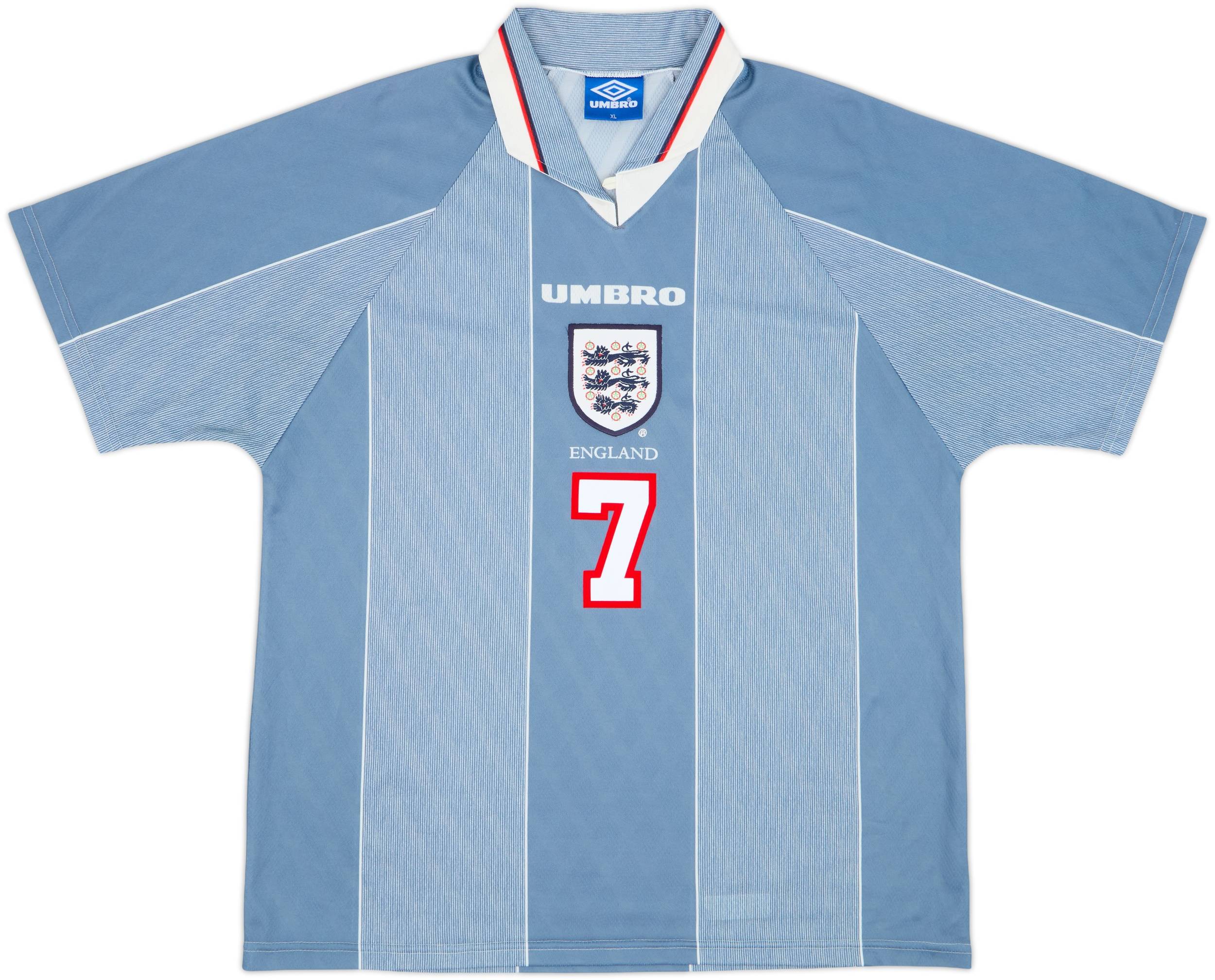 UMBRO イングランド代表 シャツ XL 7 ベッカム　1996 1996-97 England Away Shirt Beckham #7 - 6/10 - (XL)
