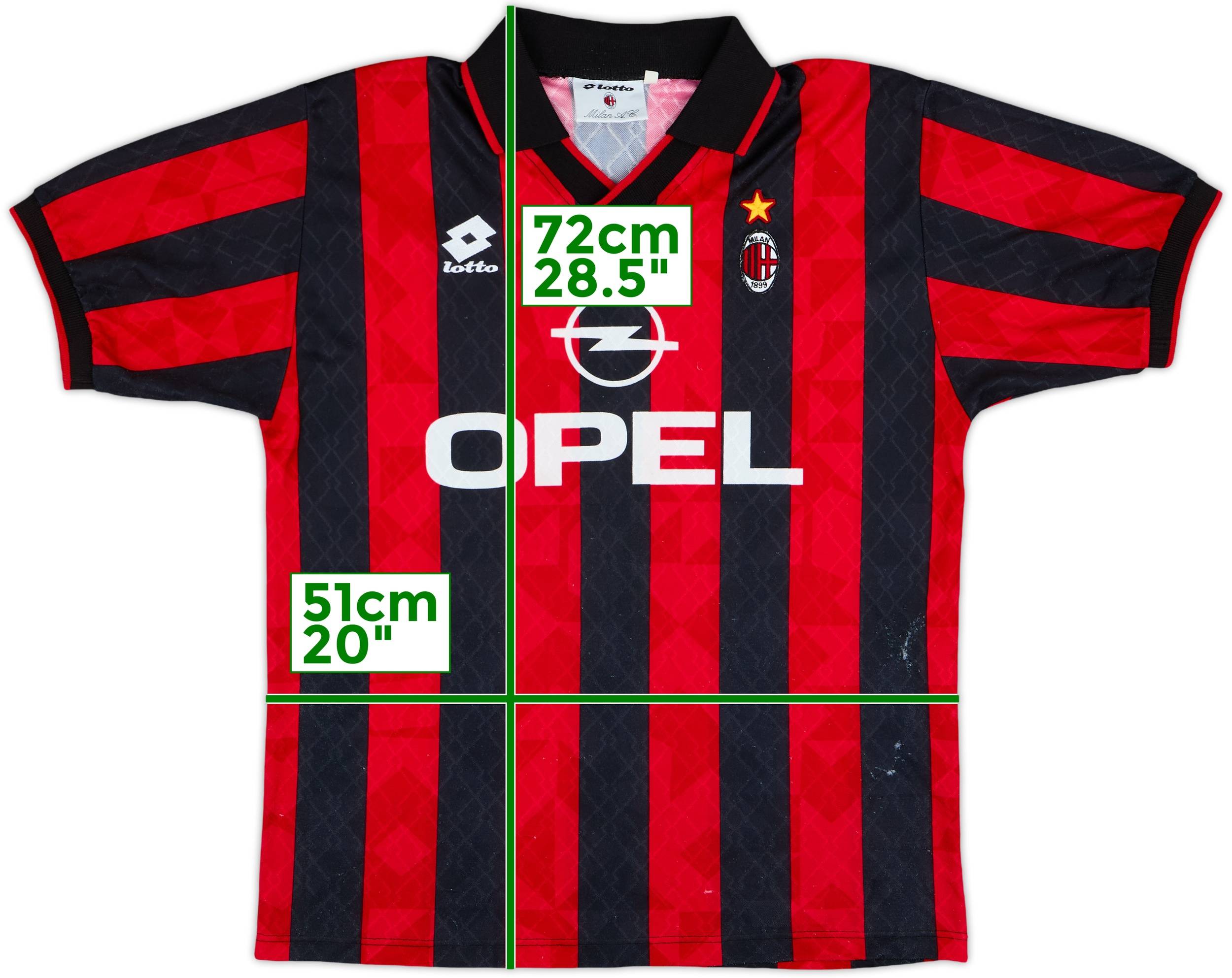 1994-95 AC Milan Home Shirt - 6/10 - (M)