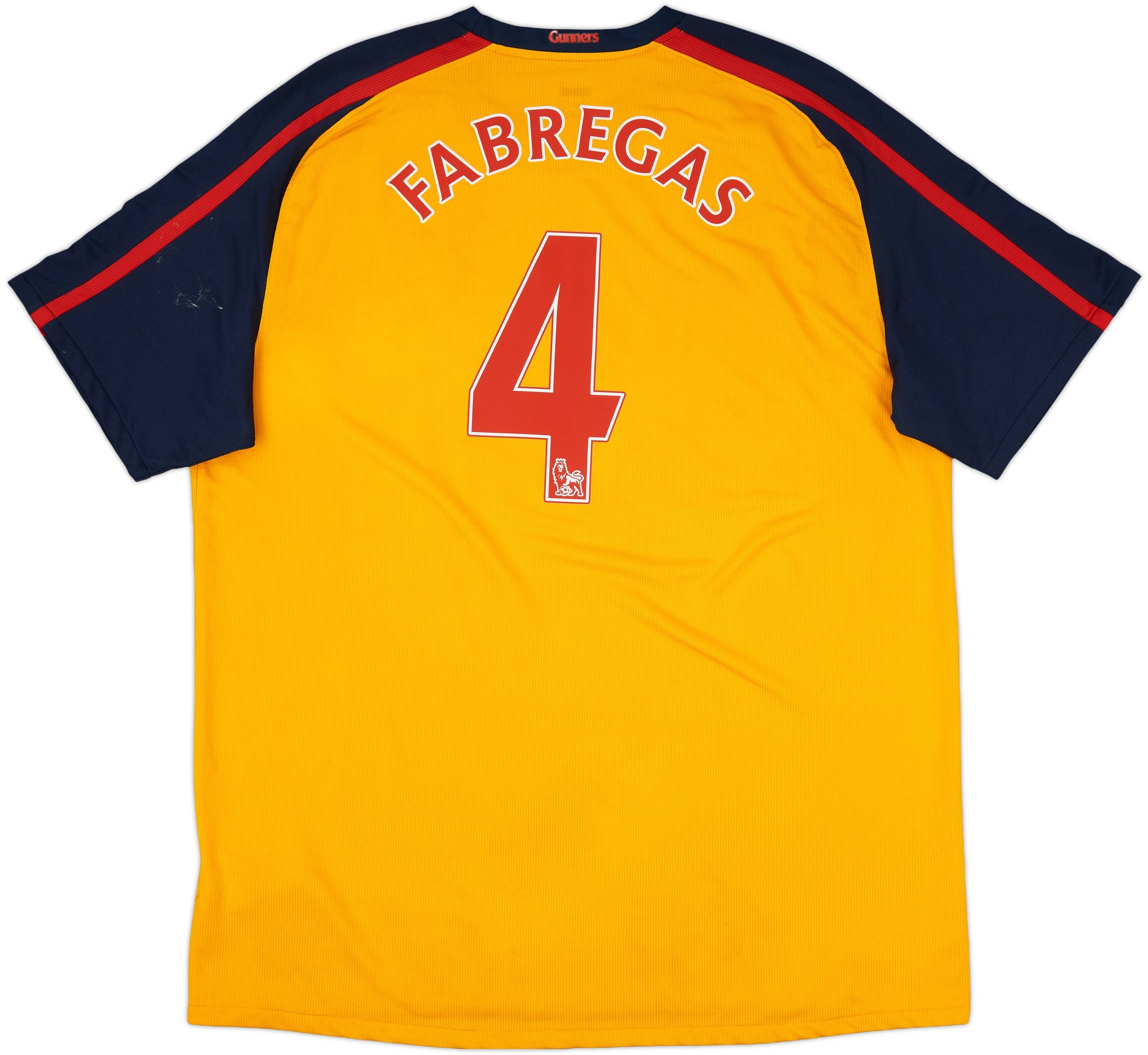 アーセナル FABREGAS 4番 ユニフォーム 2008-09 Arsenal Away Shirt Fabregas #4 - 6/10 - (XXL)