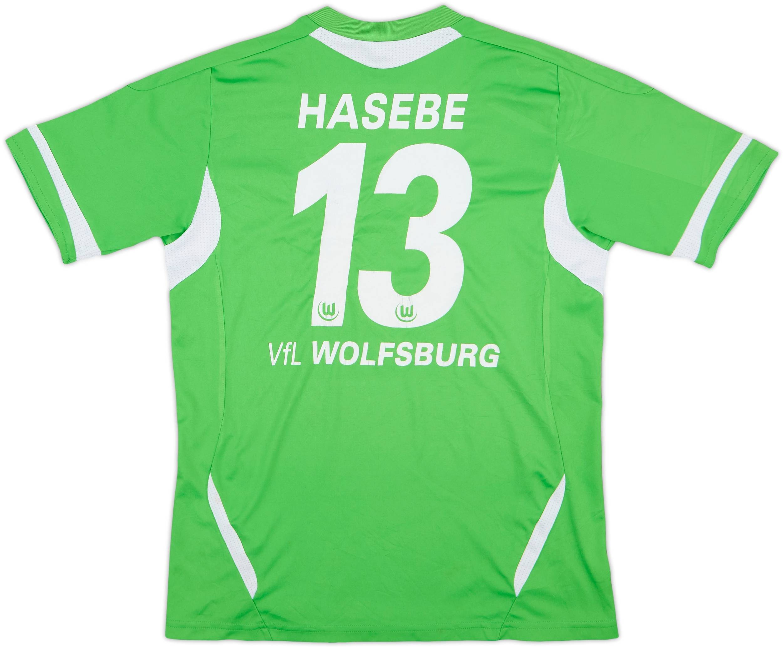 09-10 vintage CL WOLFSBURG HASEBE 13番 2011-12 Wolfsburg Home Shirt Hasebe #13 - 5/10 - (L.Boys)