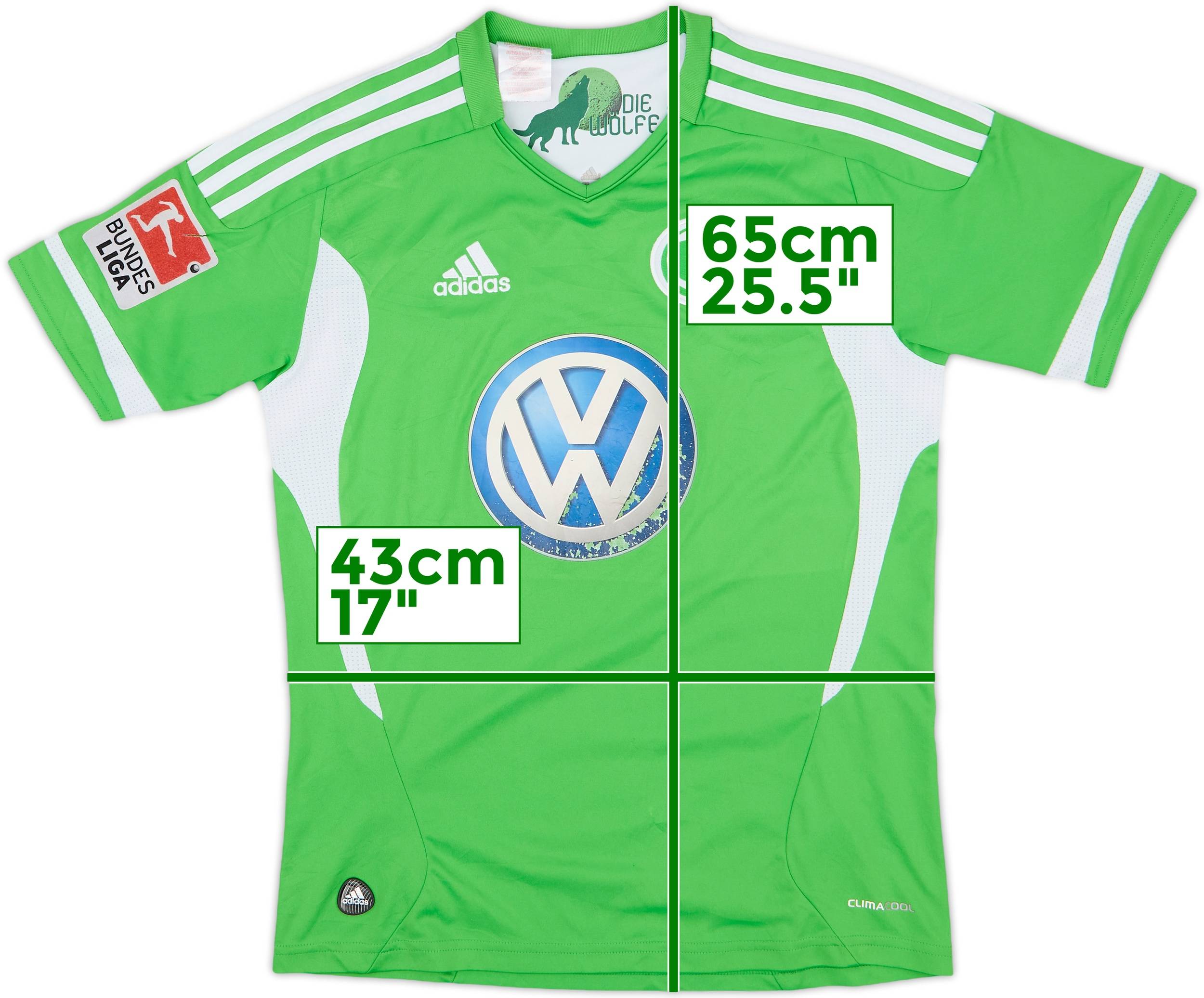 09-10 vintage CL WOLFSBURG HASEBE 13番 2011-12 Wolfsburg Home Shirt Hasebe #13 - 5/10 - (L.Boys)