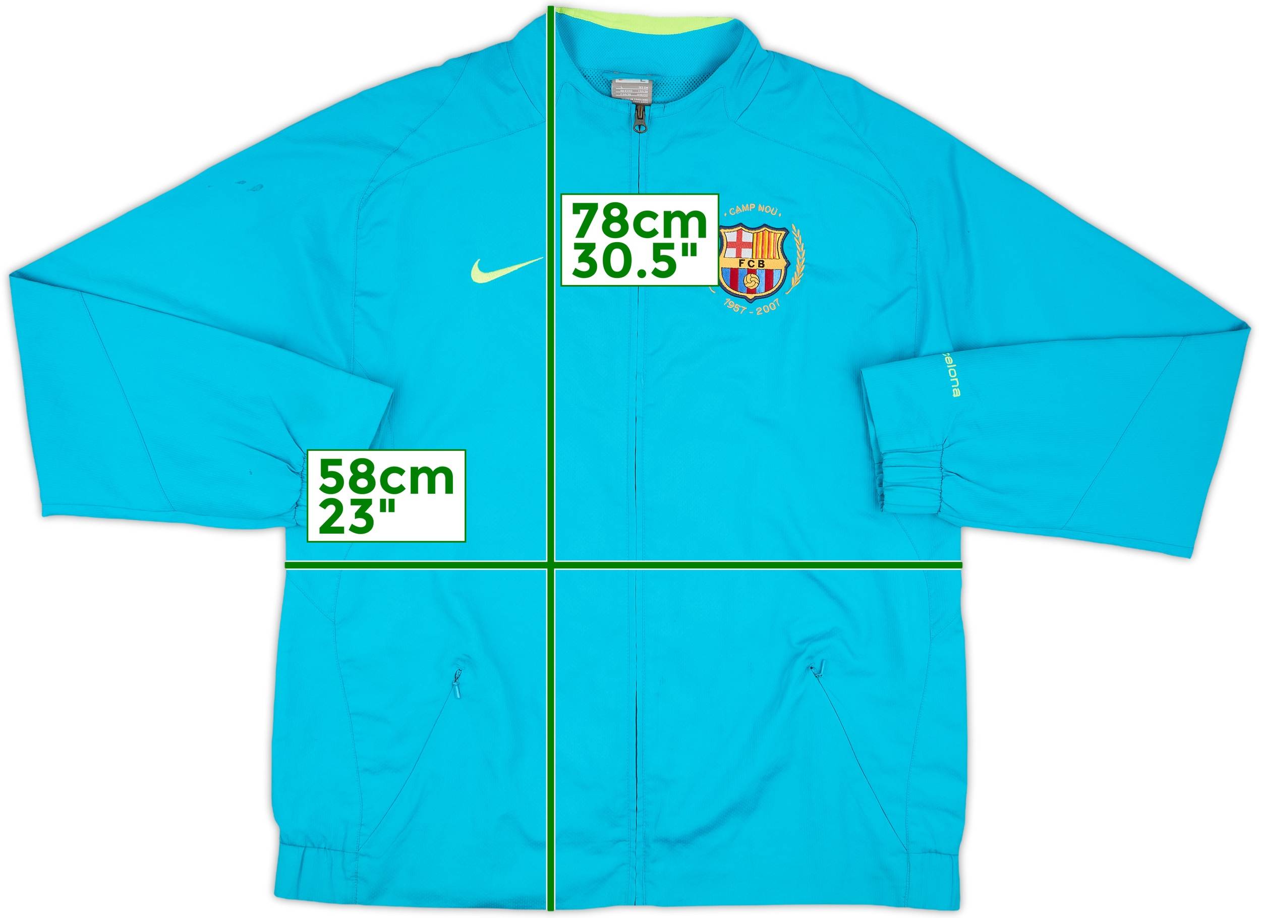 2007-08 Barcelona Nike Track Jacket Ronaldinho #10 - 7/10 - (L)
