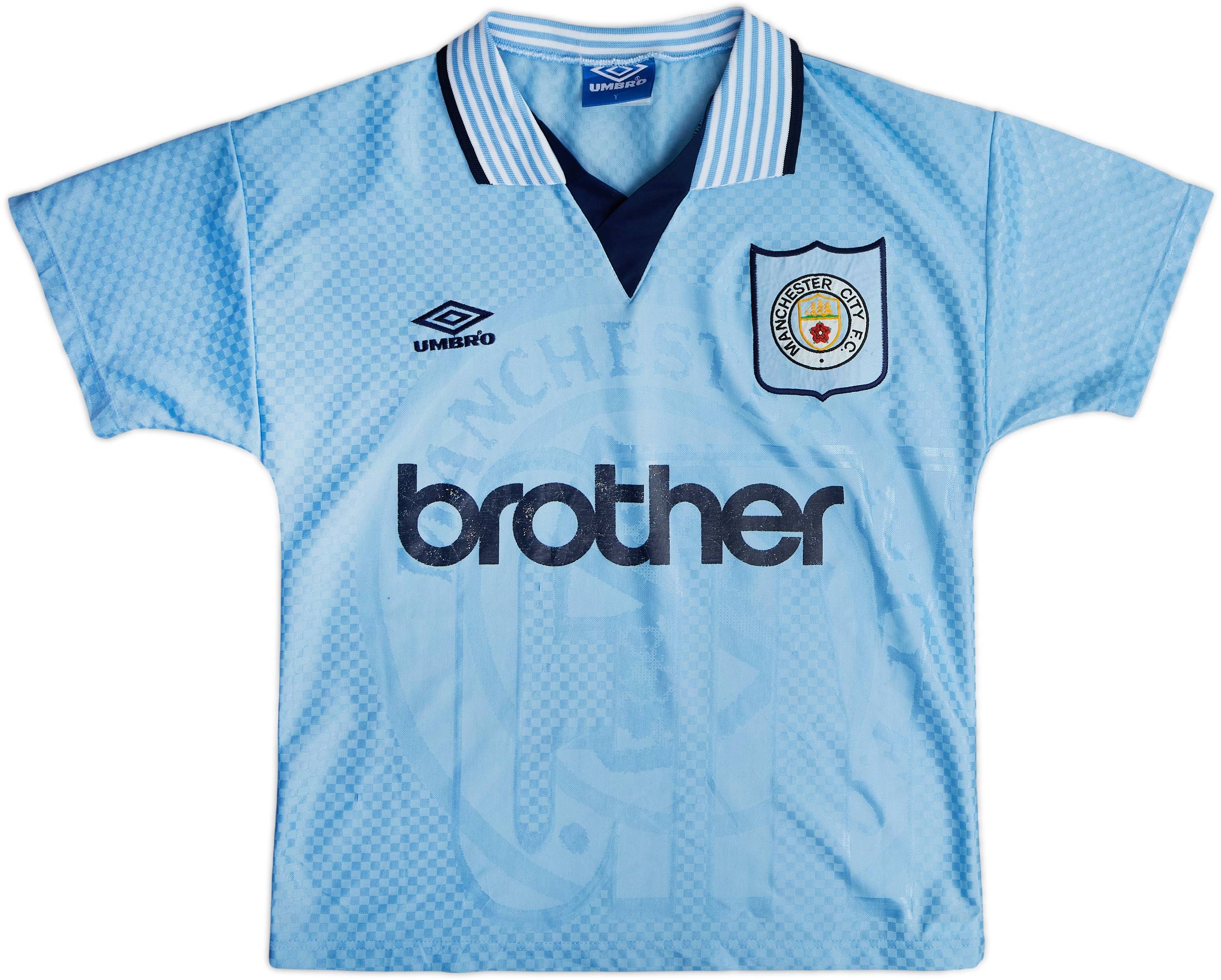 1995-97 Manchester City Home Shirt - 7/10 - (Y)