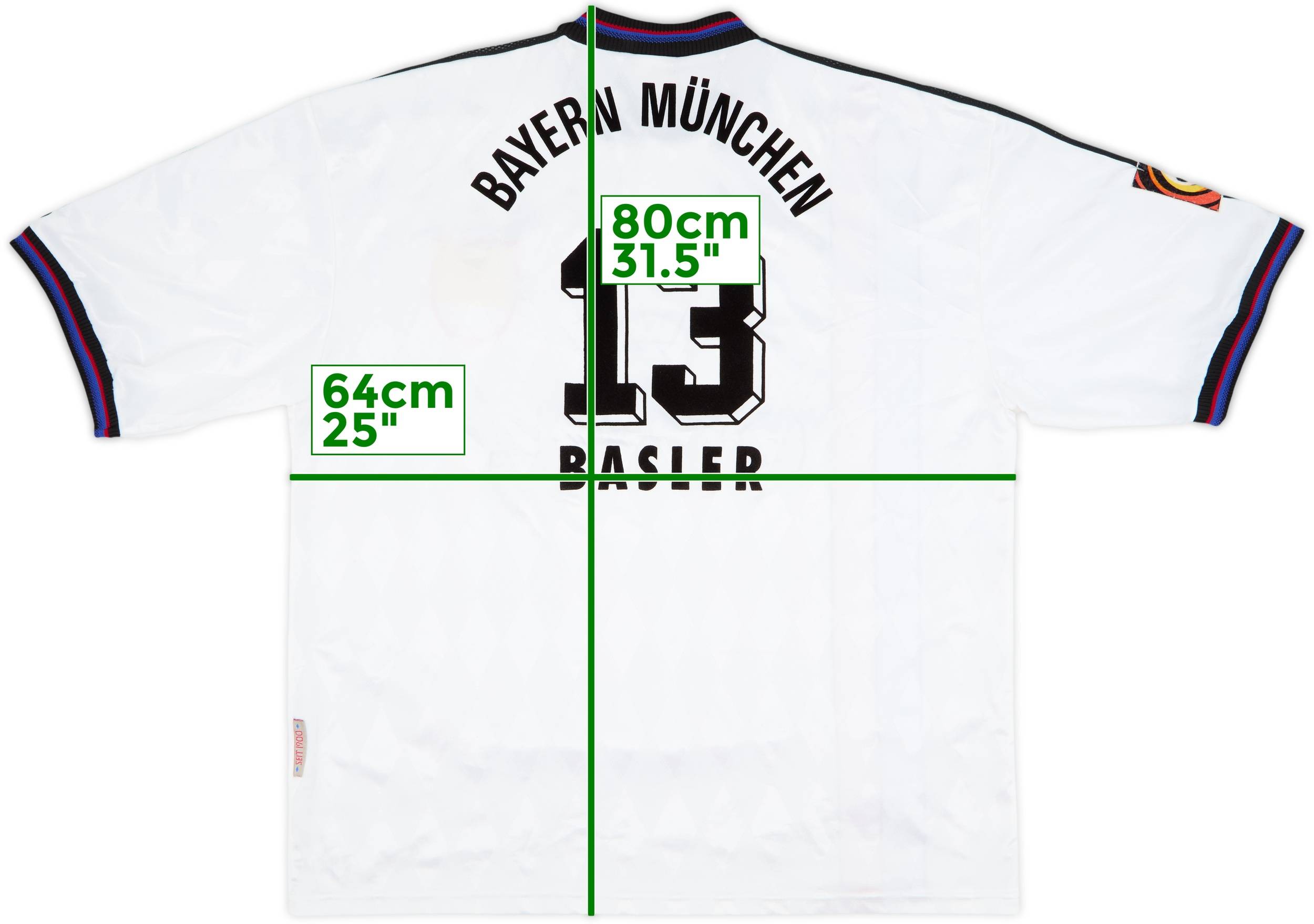 1996-98 Bayern Munich Away Shirt Basler #13 - 8/10 - (XXL)