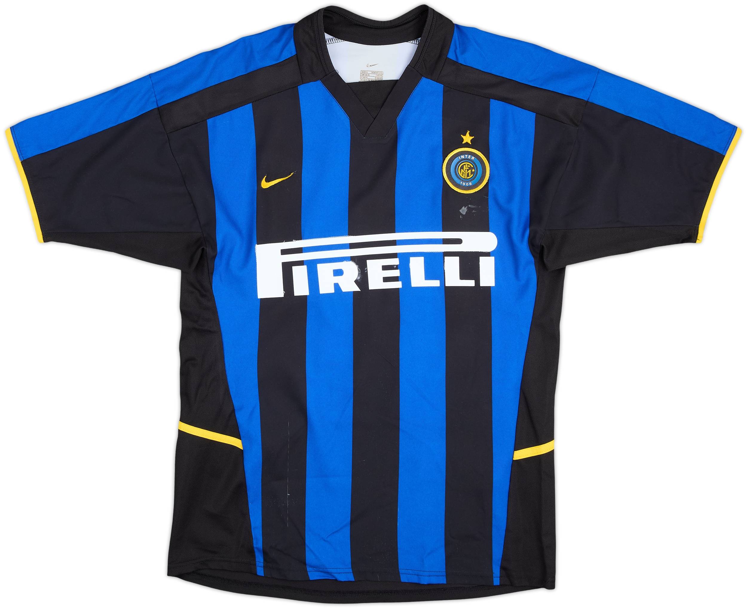 インテル・ミラノ2002-03サネッティ/J. ZANETTI 【4番】 2002-03 Inter Milan Home Shirt J.Zanetti #4 - 6/10 - (S)