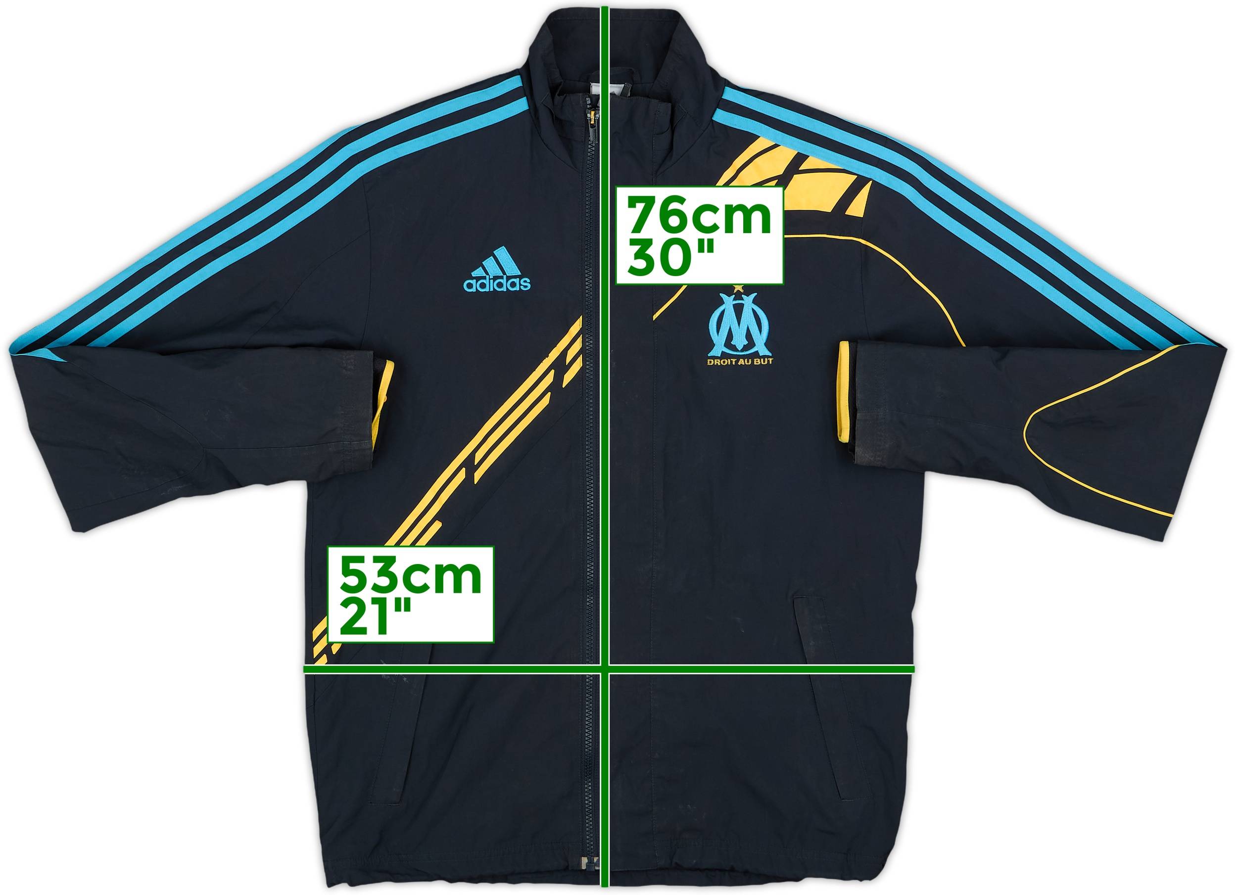 2009-10 Olympique Marseille adidas Track Jacket - 8/10 - (M/L)