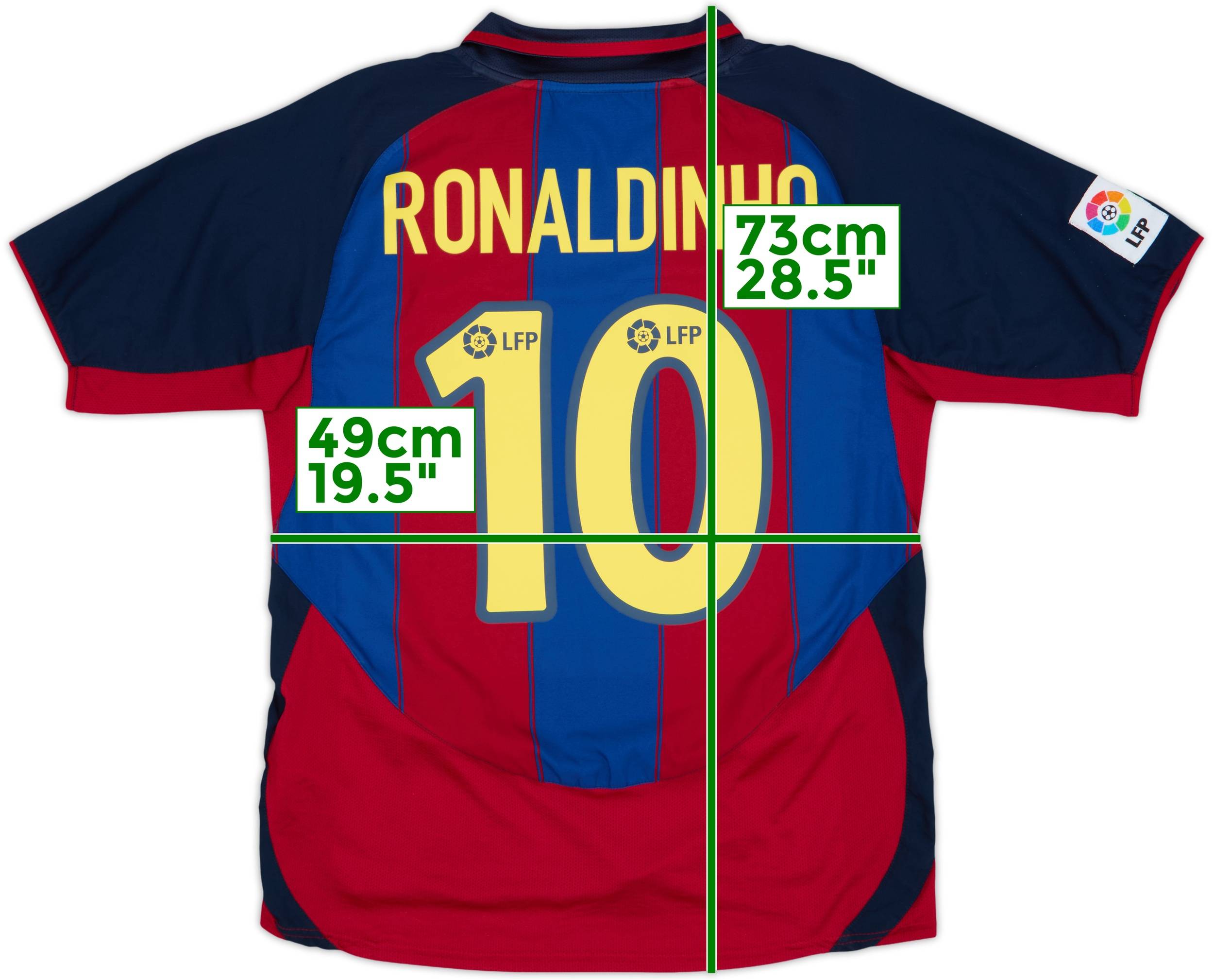 2003-04 Barcelona Home Shirt Ronaldinho #10 - 8/10 - (M)